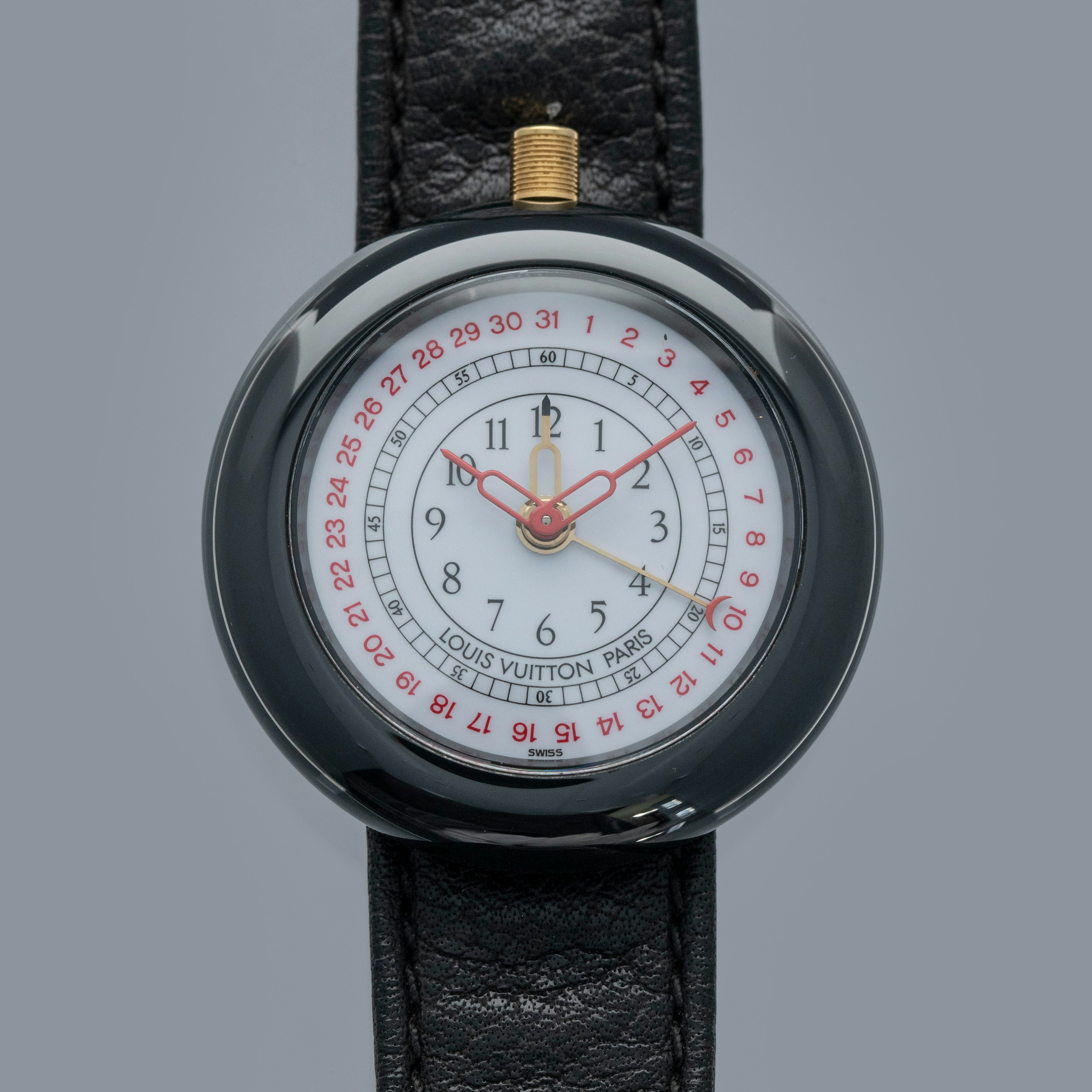 Thumbnail for LOUIS VUITTON MONTEREY II QUARTZ ALARM BLACK CERAMIC BOX AND PAPERS