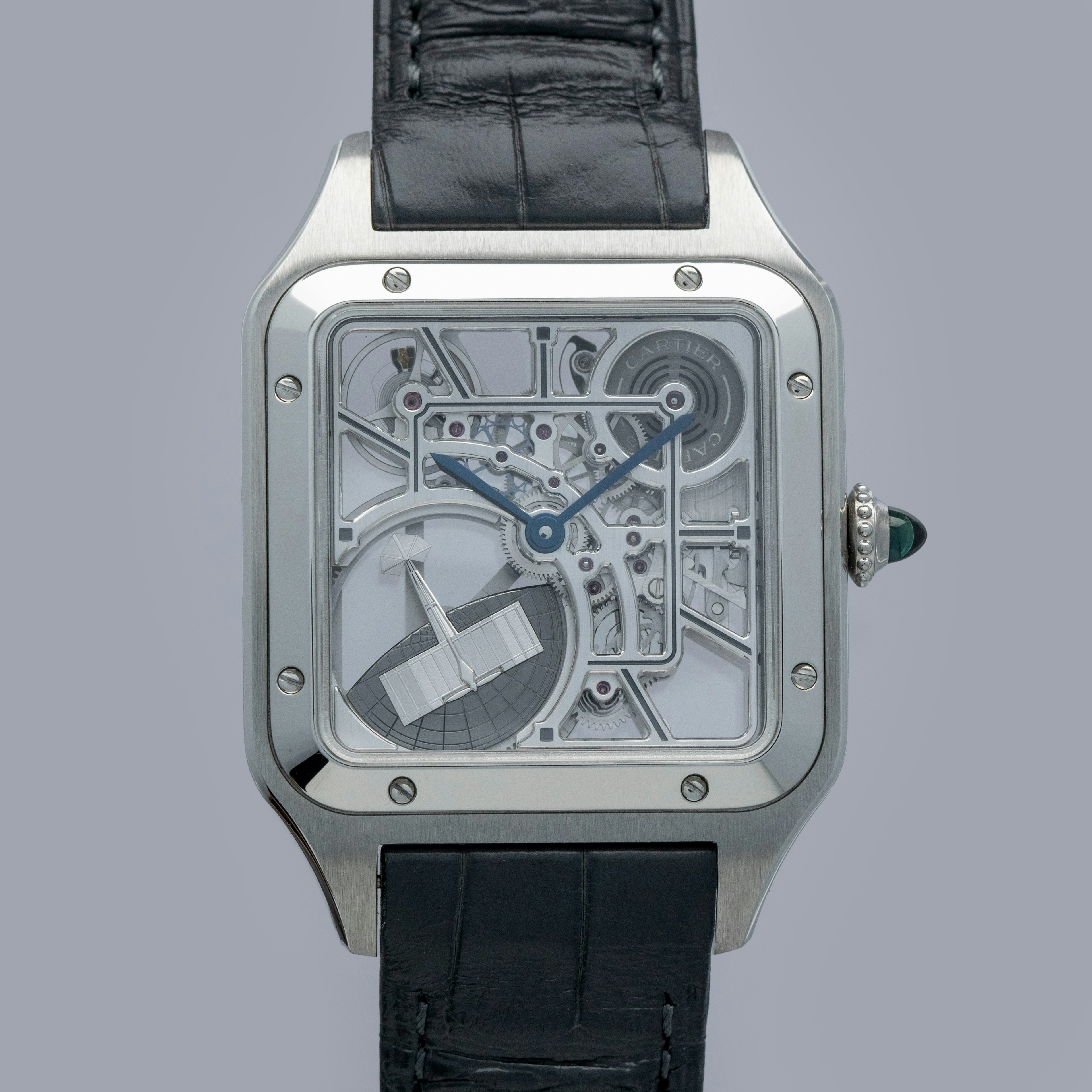Thumbnail for Cartier Santos Dumont Skeleton Microrotor Demoiselle WHSA003 Steel