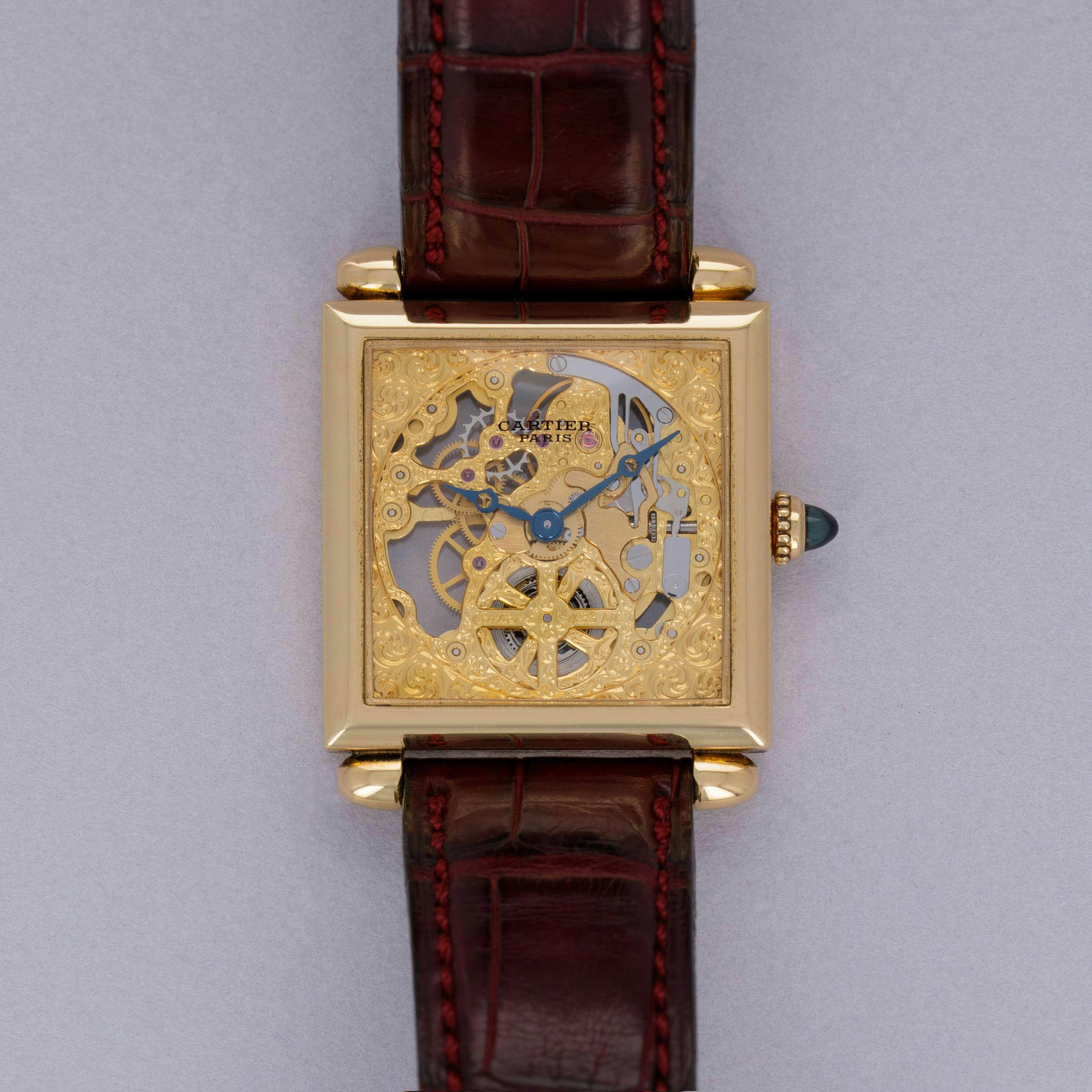 Cartier Carrée Tank Obus 2380C Skeleton CPCP 18k YG | Auctions 