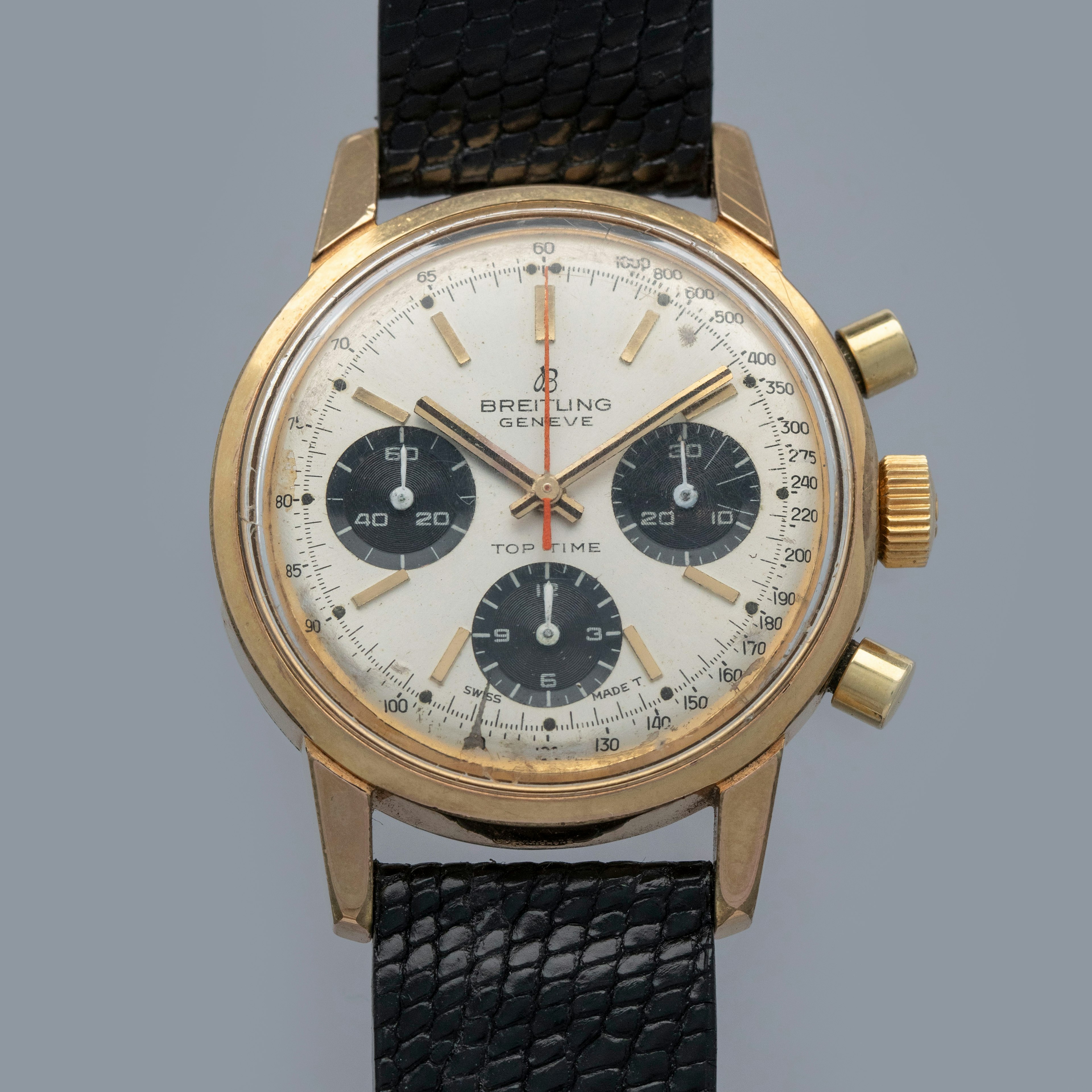 Thumbnail for Breitling Top Time 810 Panda Dial Gold Capped