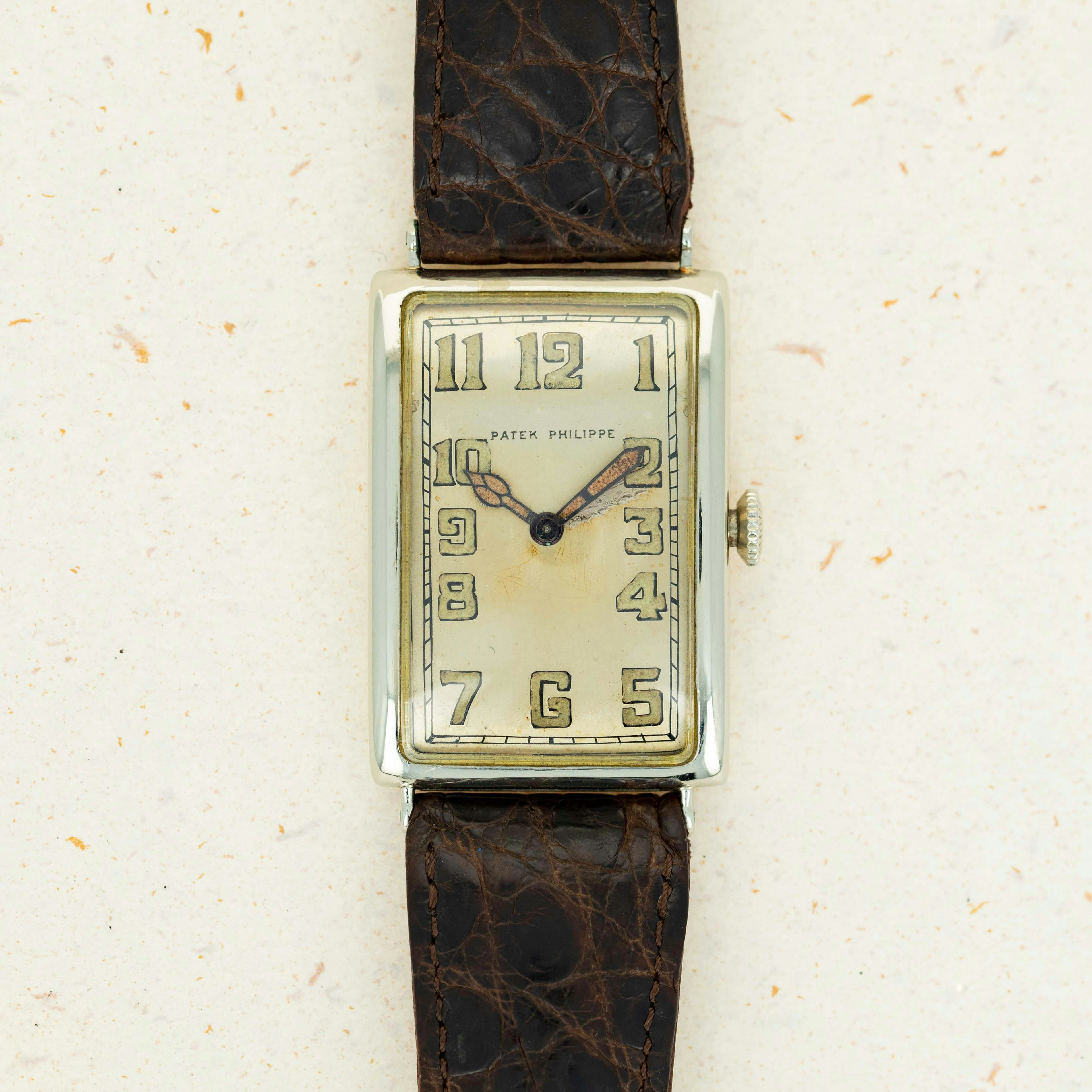 Thumbnail for Patek Philippe Ref 10 White Gold Rectangular Deco Watch 