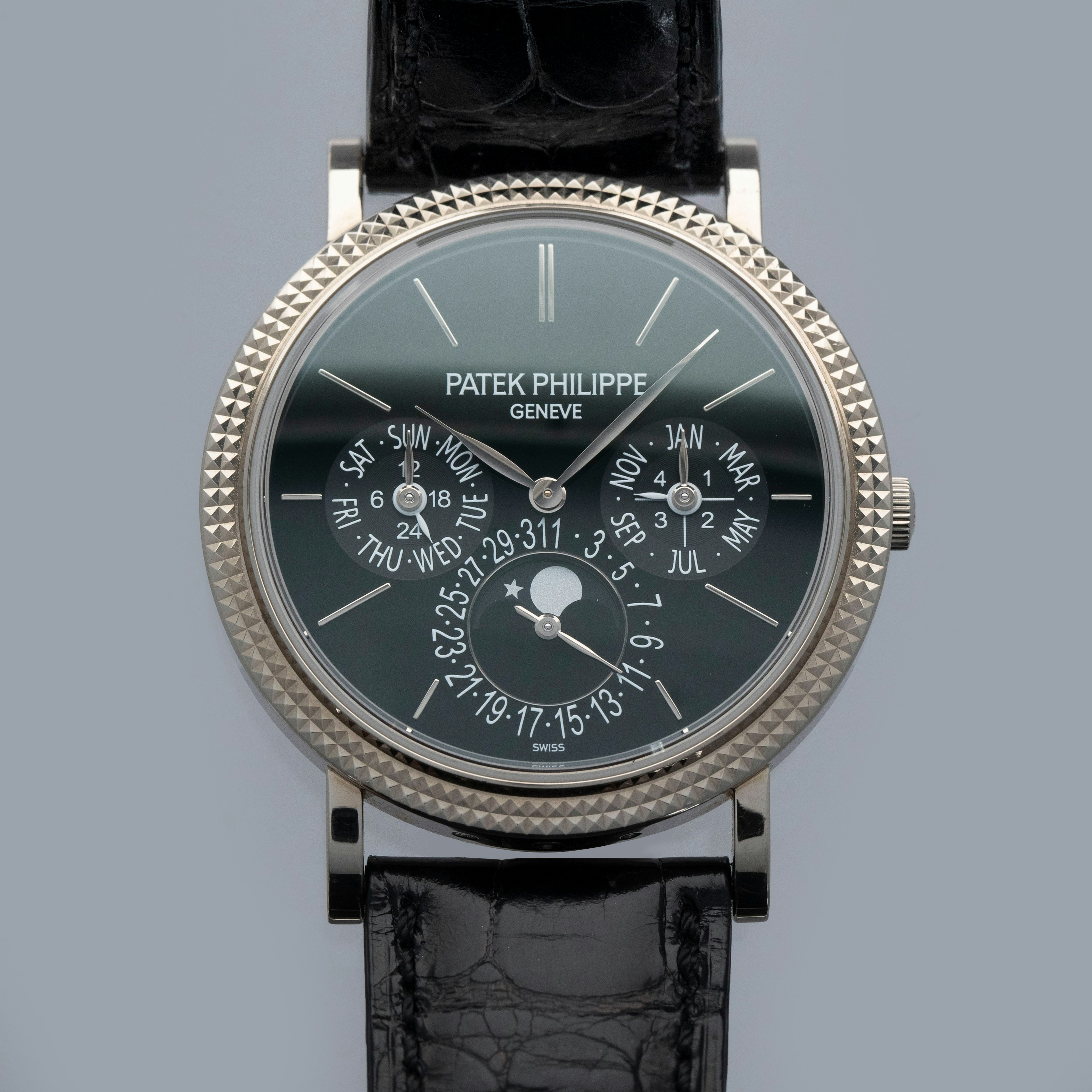 Thumbnail for Patek Philippe Perpetual Calendar 5139G-010 Hobnail Bezel Black Dial 18k WG 