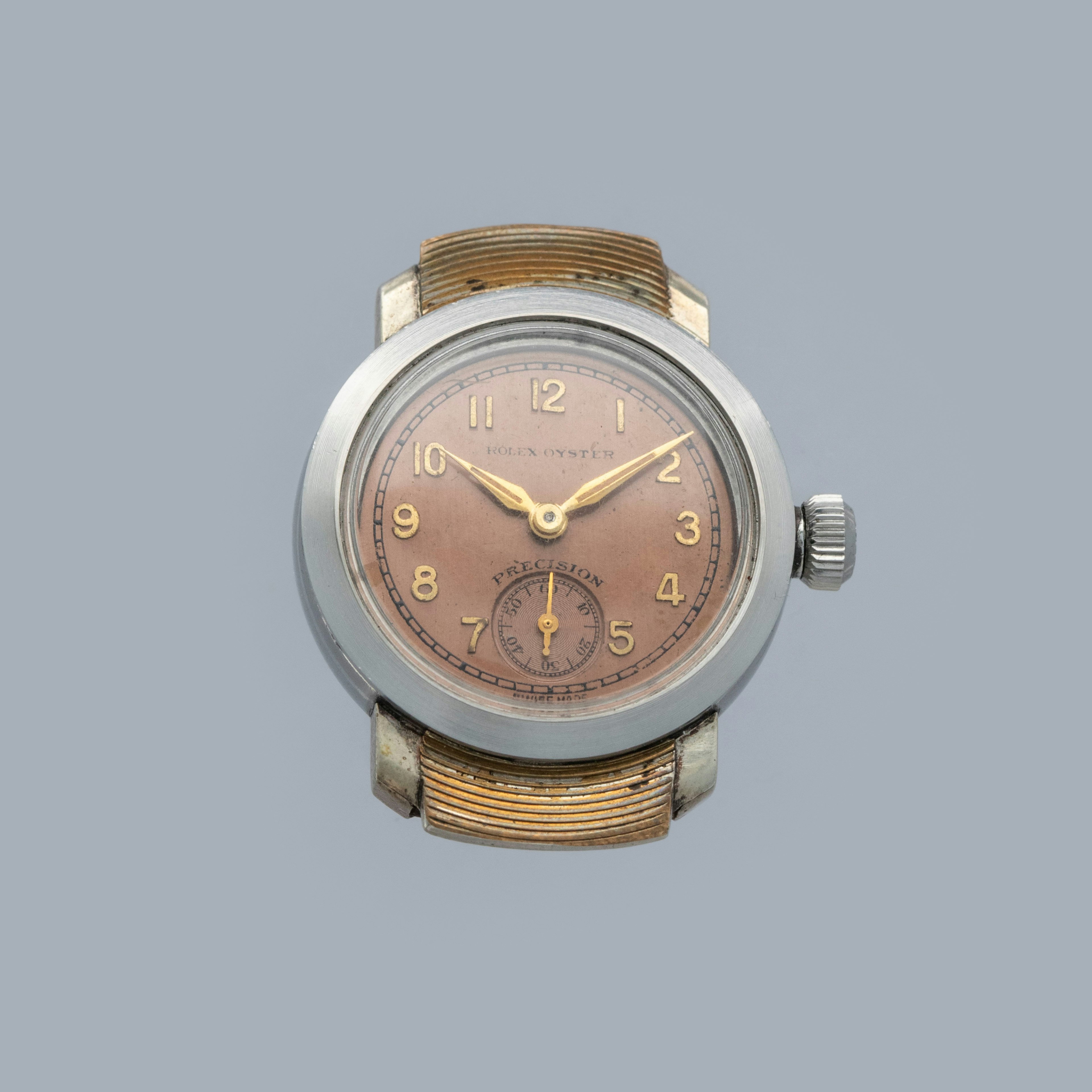 Thumbnail for Rolex Hooded Lug Precision Manual Wind 9k PG and Steel 