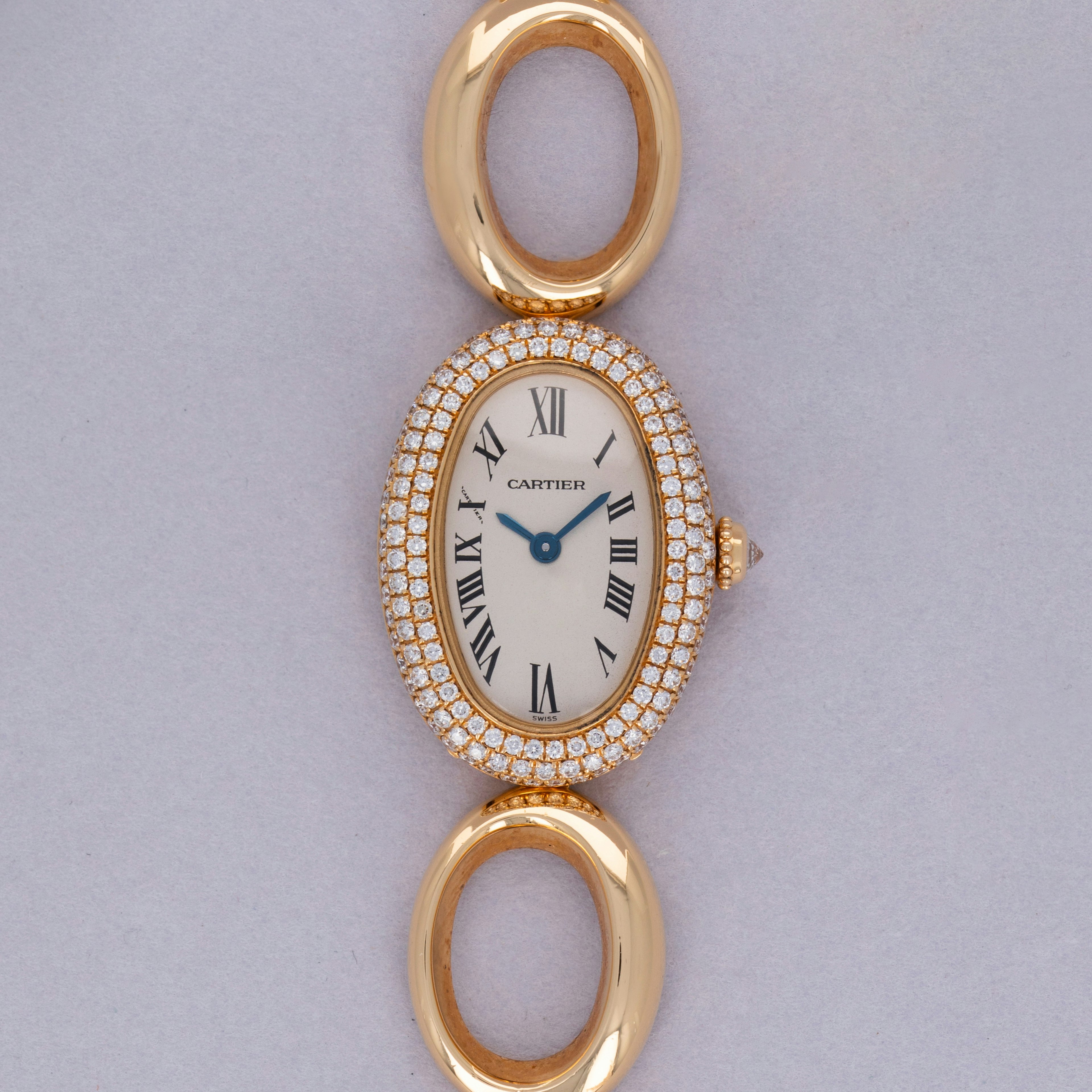 Thumbnail for Cartier Baignoire ref. 1967 Diamond Bezel Loop Bracelet 18k YG