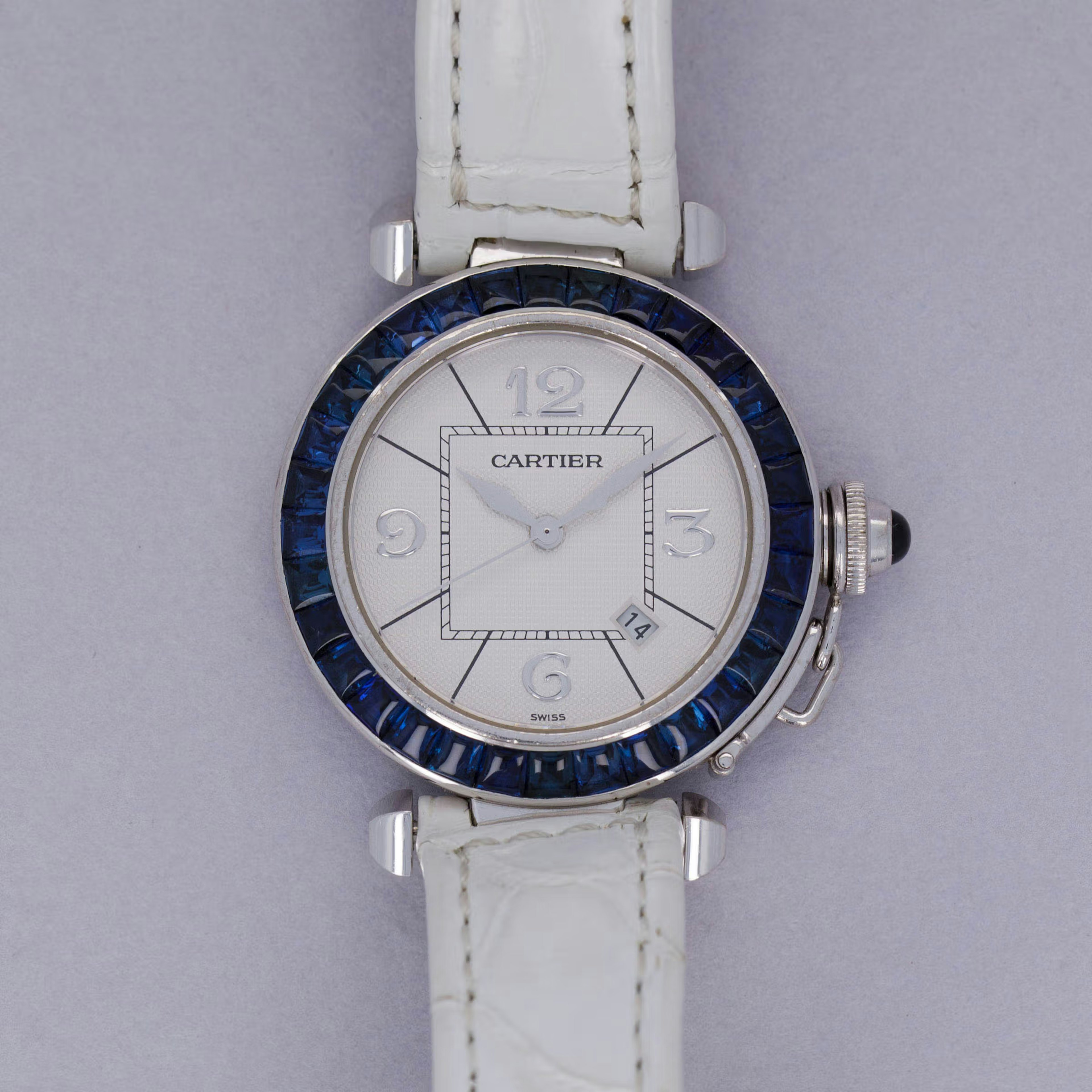 Thumbnail for Cartier Pasha  Automatic 2398 Sapphire Set Bezel 18k WG