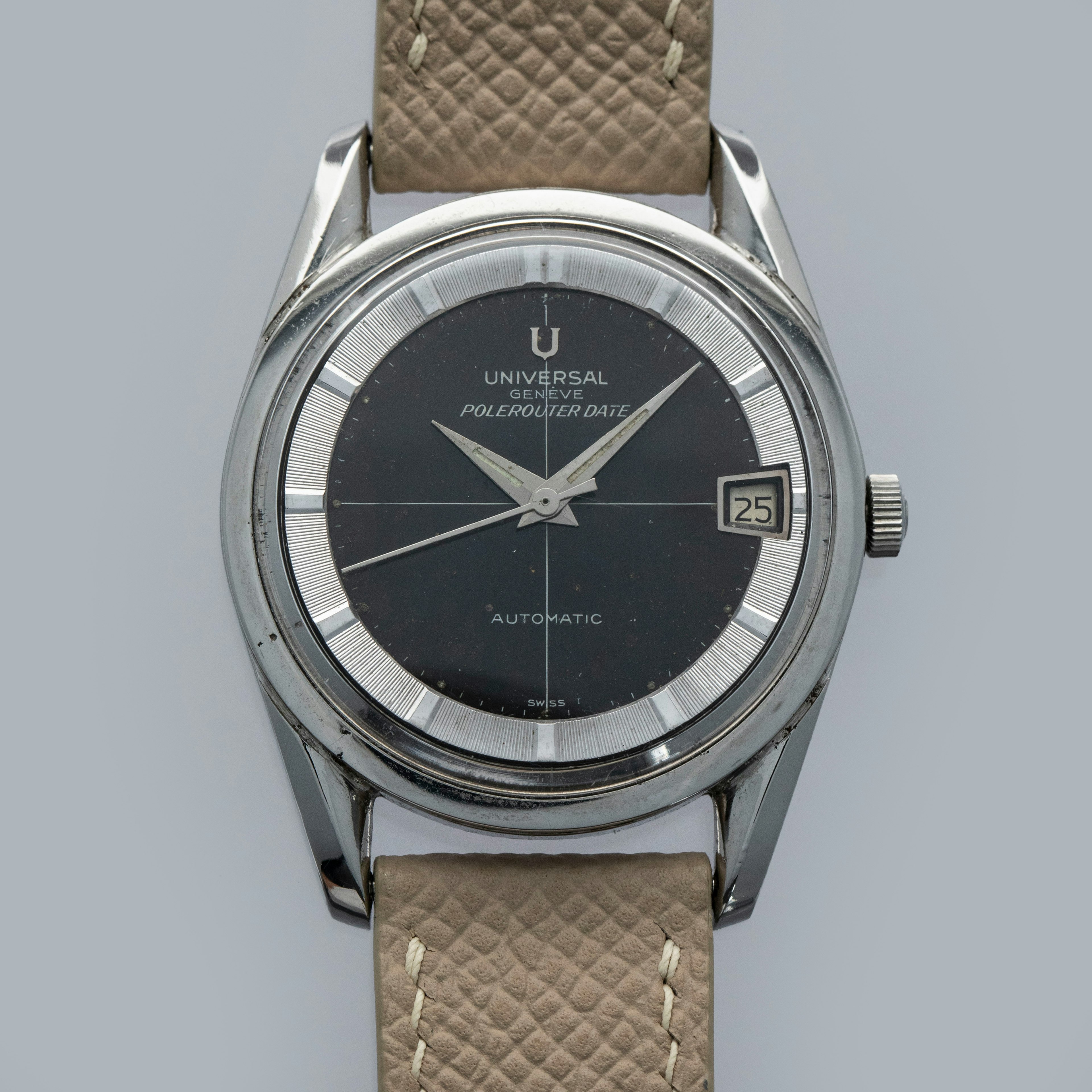 Thumbnail for Universal Geneve Polerouter Date 204610 Black Dial