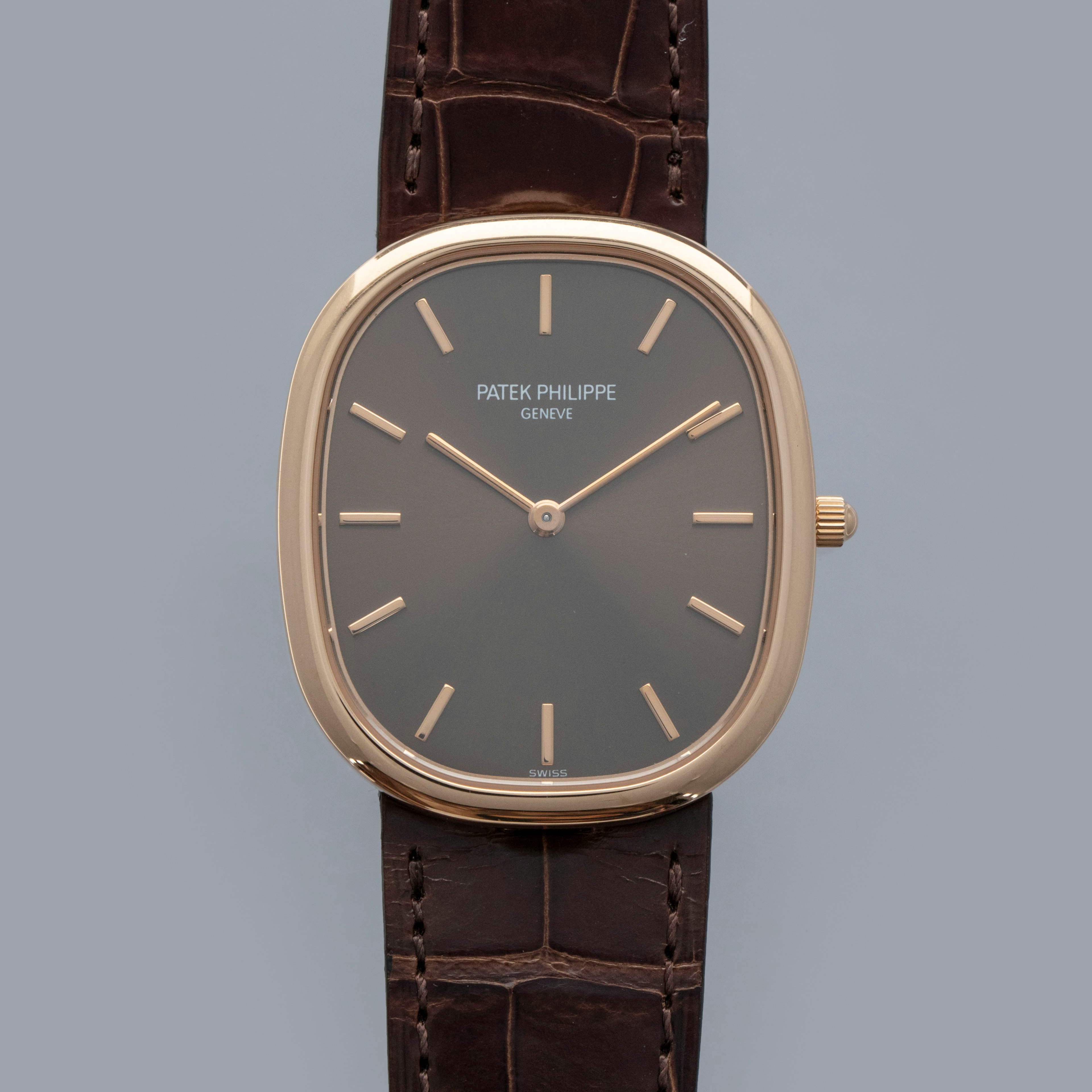 Thumbnail for PATEK PHILIPPE GOLDEN ELLIPSE 3738/100R BROWN DIAL 18K RG with Extract of the Archives