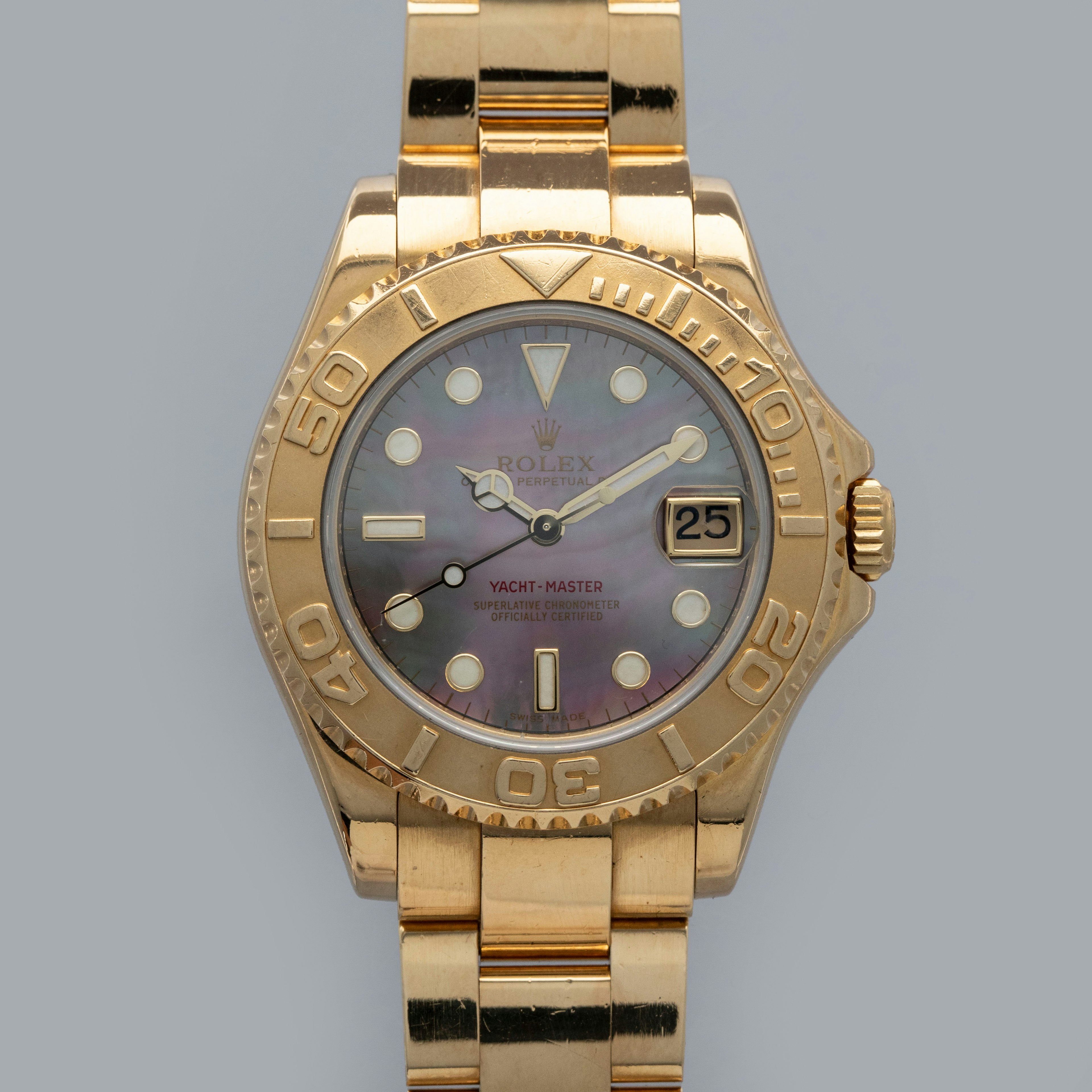 Thumbnail for Rolex Yacht-Master 168628 MOP Dial Mid-Size 18k YG
