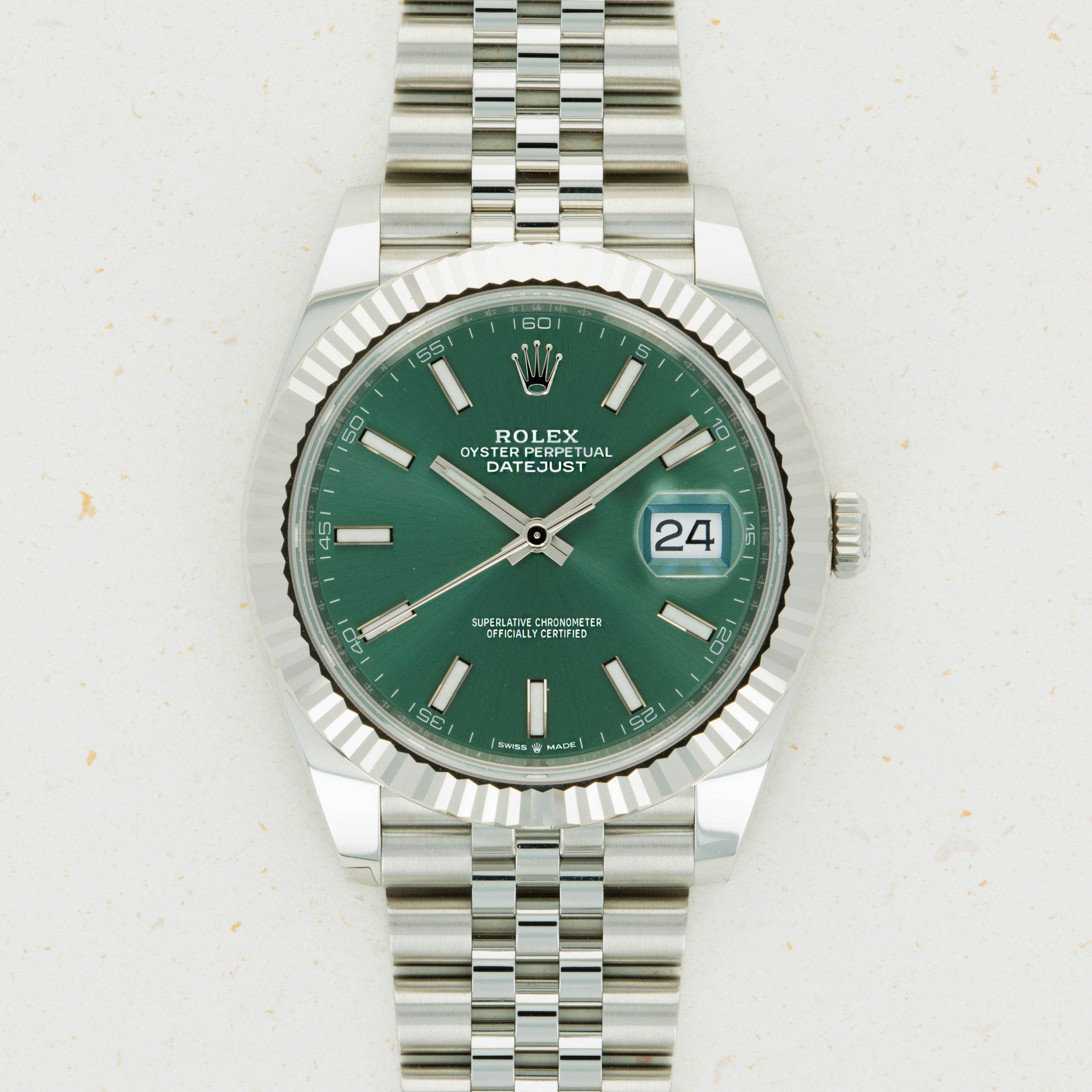 Thumbnail for Rolex Datejust Green Dial Jubilee Bracelet 126334