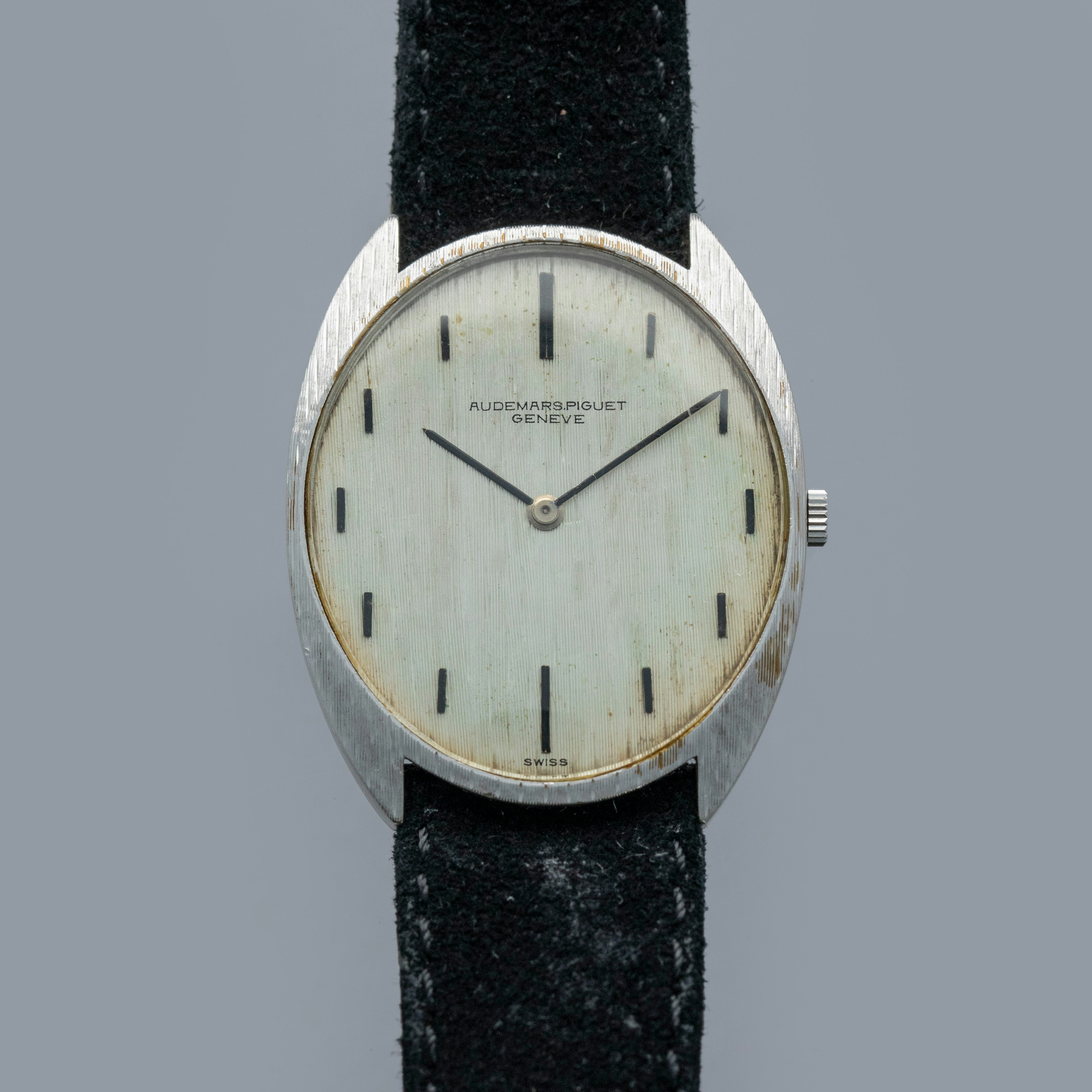 Thumbnail for Audemars Piguet Oval Manual Wind Textured Case and Dial 18k WG