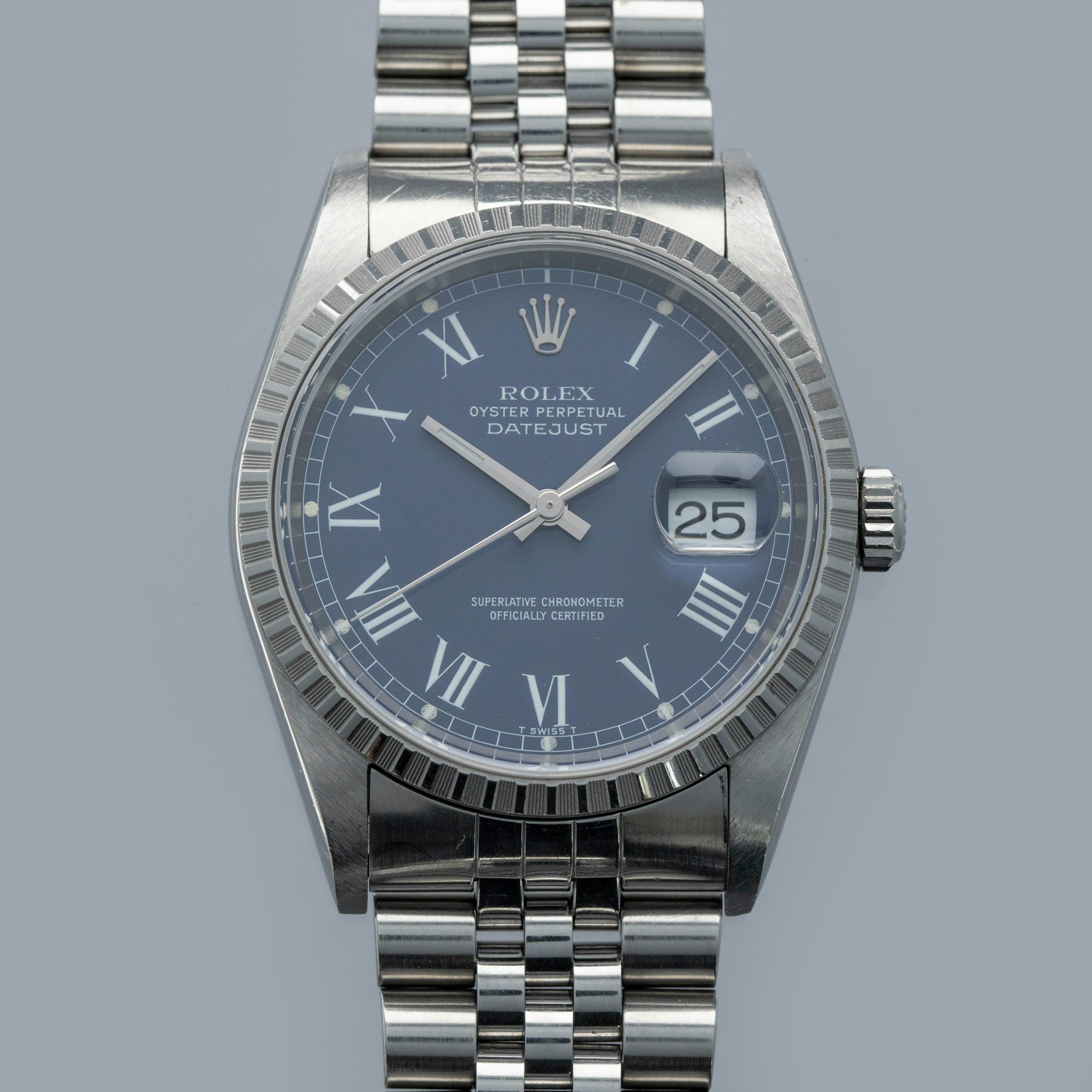 Thumbnail for Rolex Datejust 16220 Blue Buckley Dial 