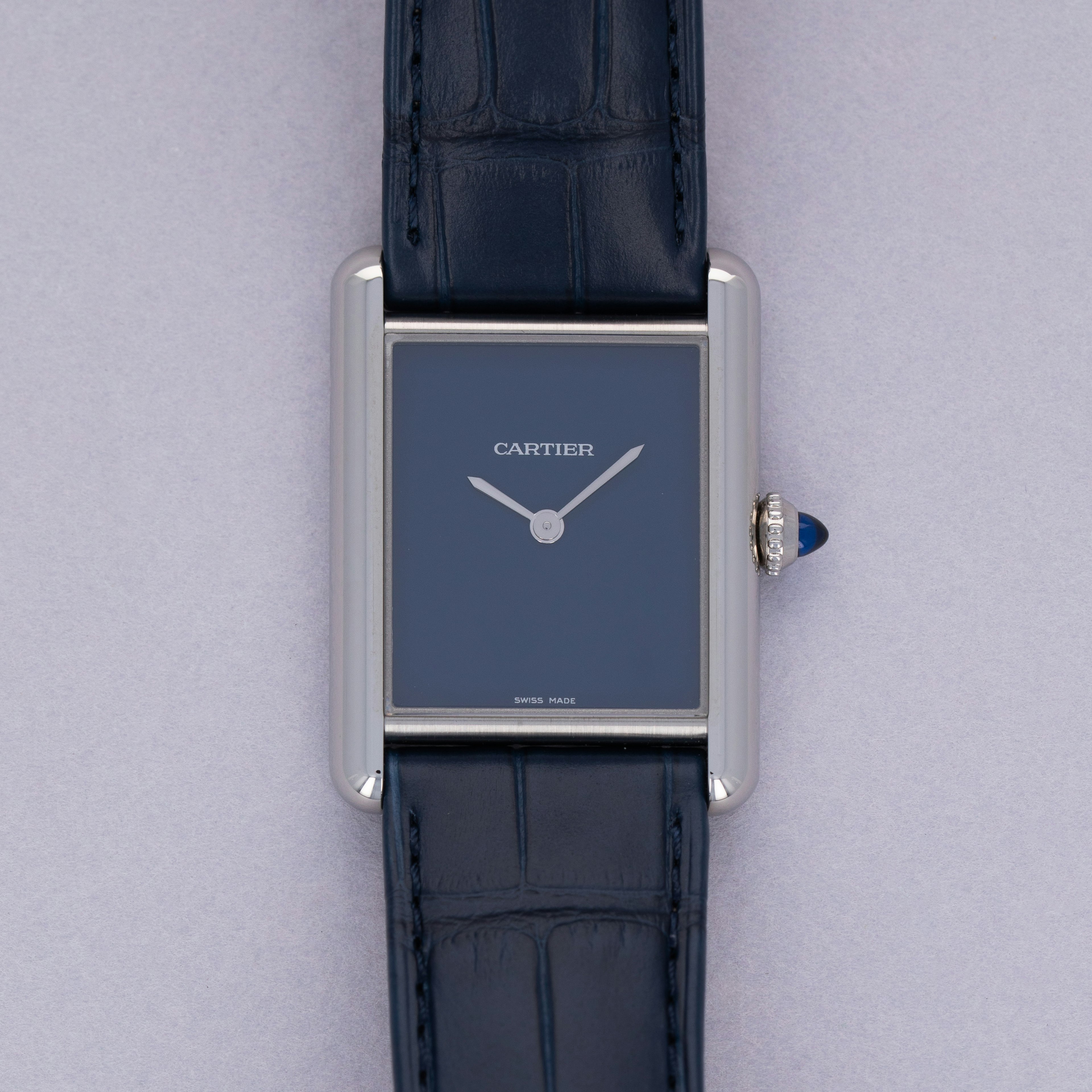 Thumbnail for Cartier Must De Cartier Tank WSTA0055 Blue Dial Stainless Steel