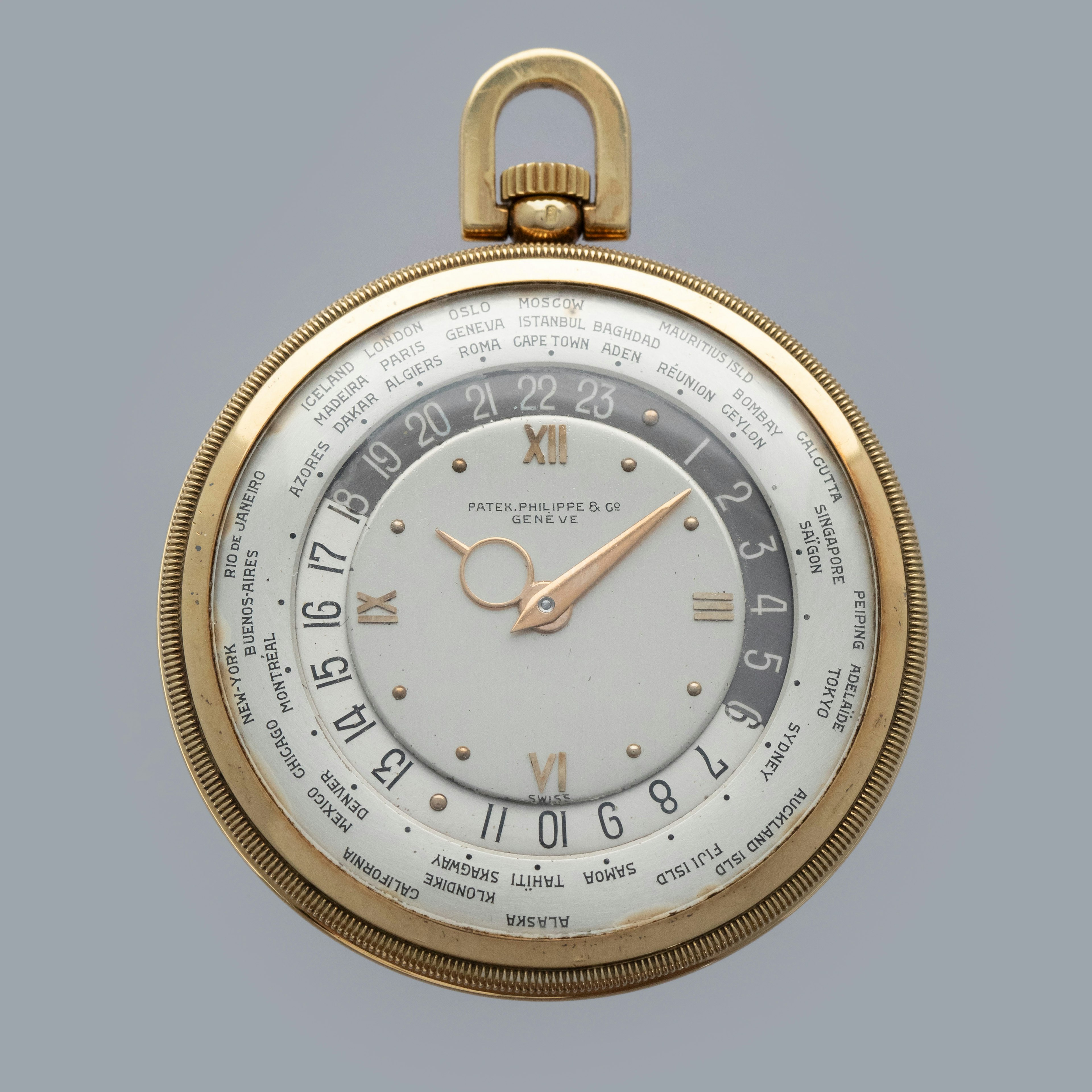 Thumbnail for Patek Philippe World Time Pocket Watch 605 HU 18k YG with Extract of the Archives