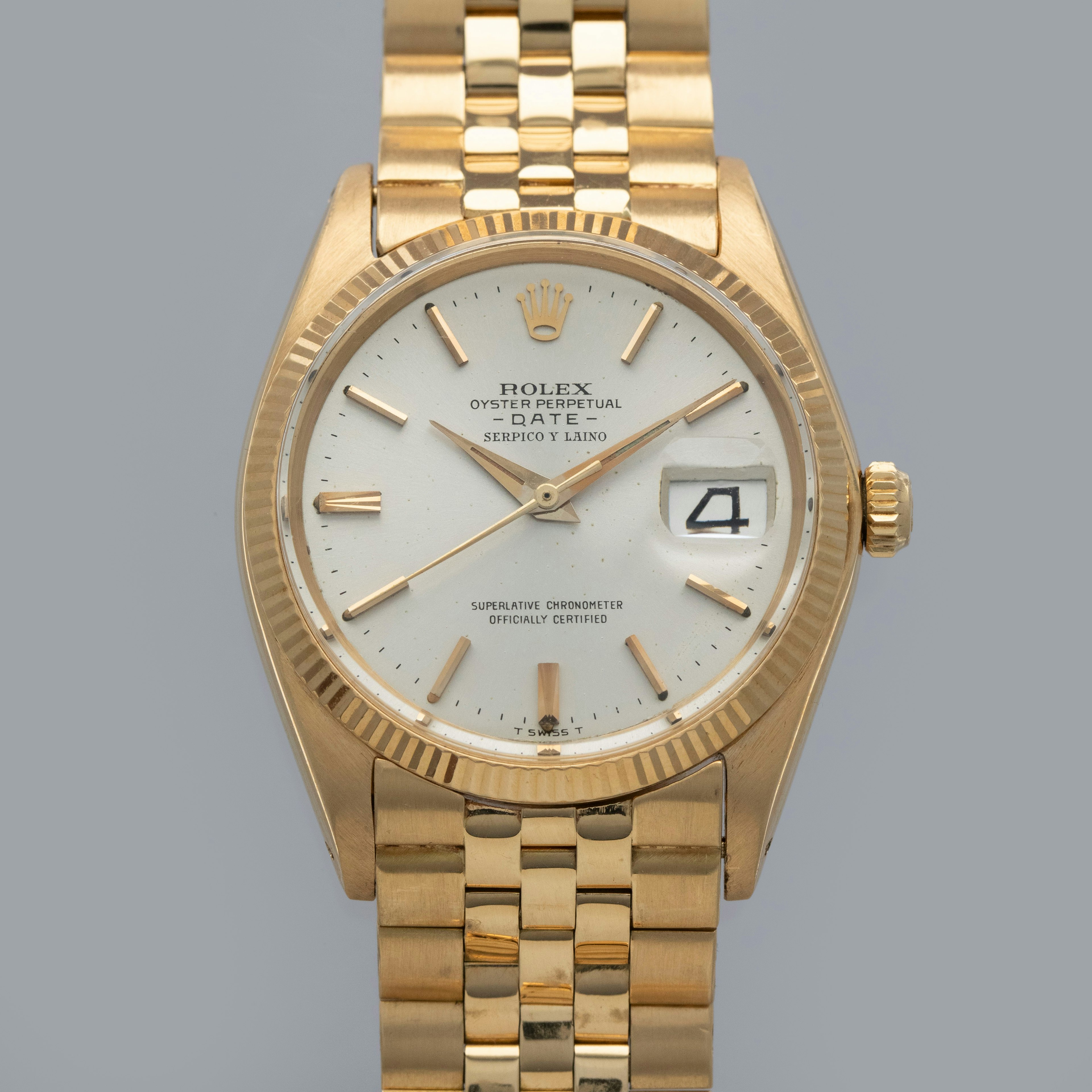 Thumbnail for Rolex Oyster Perpetual Date 1503 18k YG  D'Agosto Bracelet Retailed by Serpico Y Laino