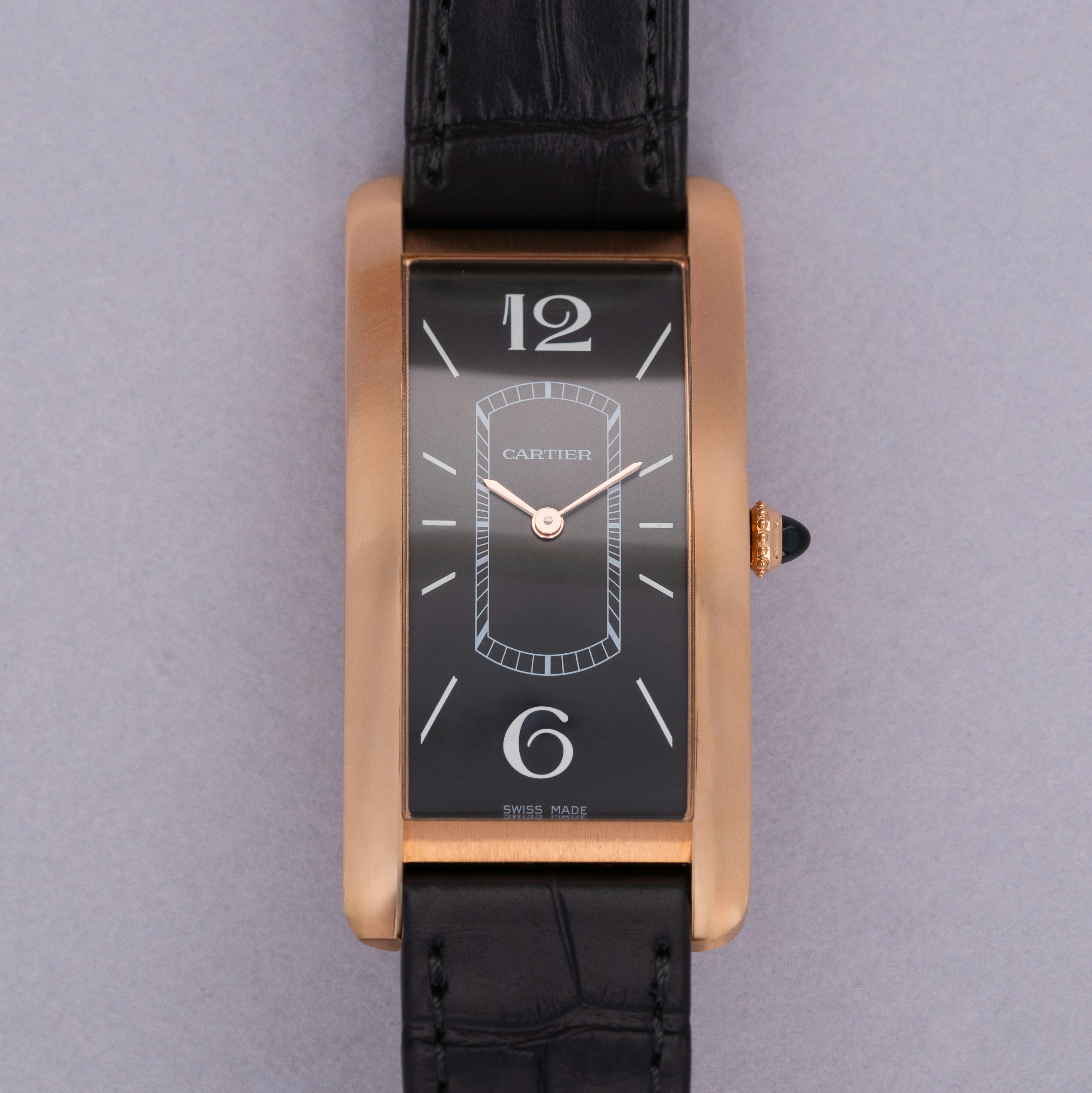 Thumbnail for Cartier Tank Cintree WGTA0025 Black Dial 18k RG 