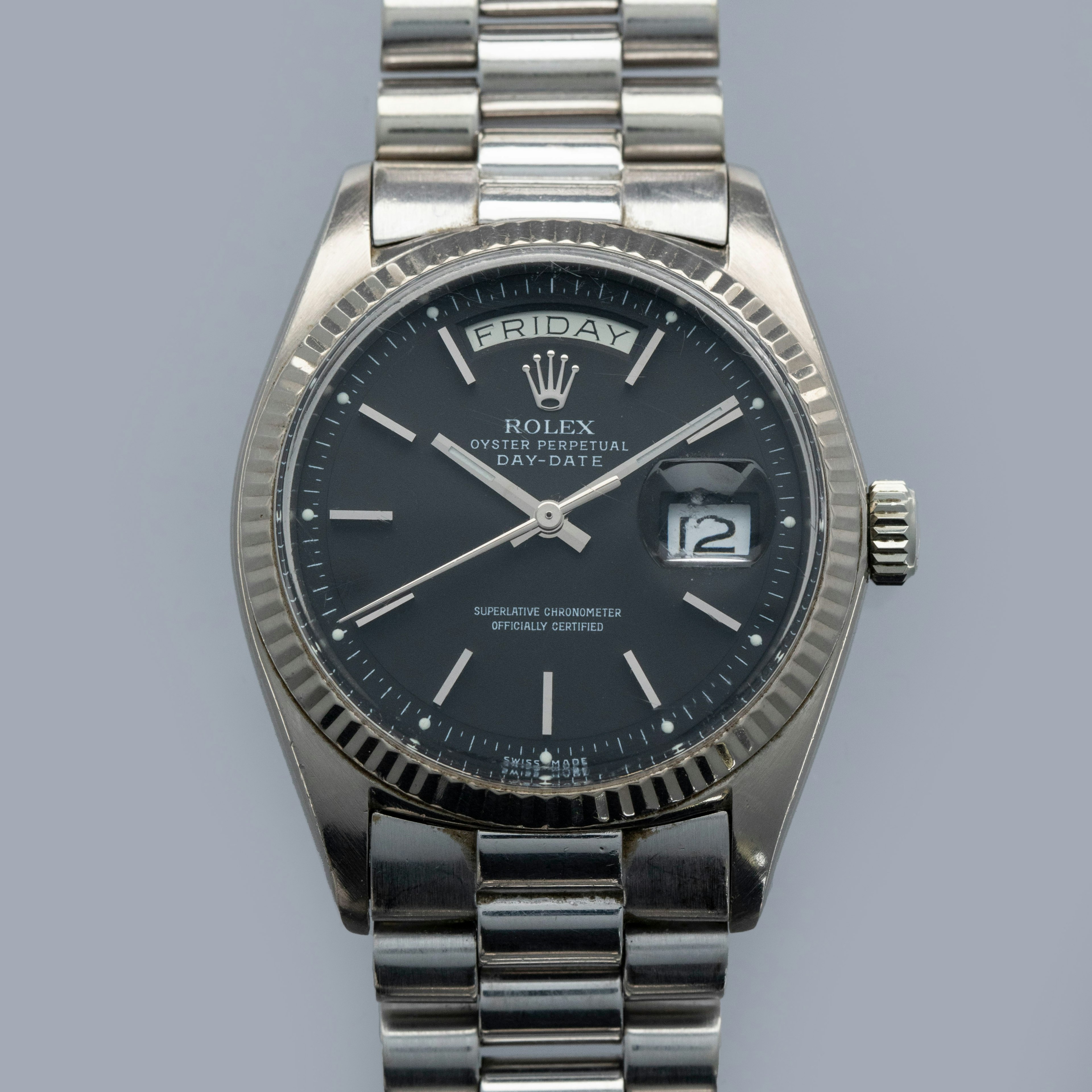 Thumbnail for Rolex Day-Date 1803 Black Luminova Dial 18k WG