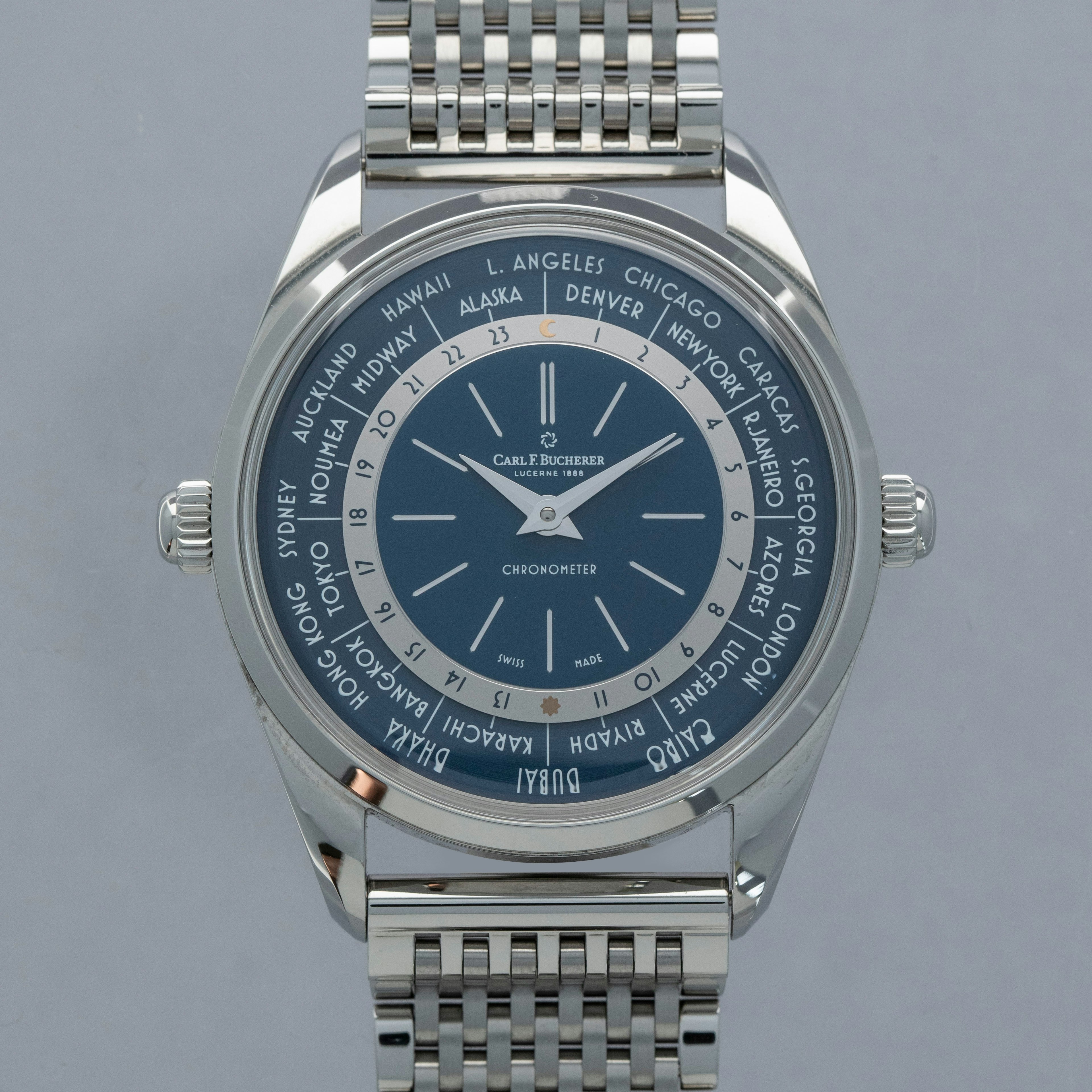 Thumbnail for CARL F. BUCHERER HERITAGE WORLDTIMER 00.10805.08.53.99 LIMITED EDITION FOR HODINKEE 