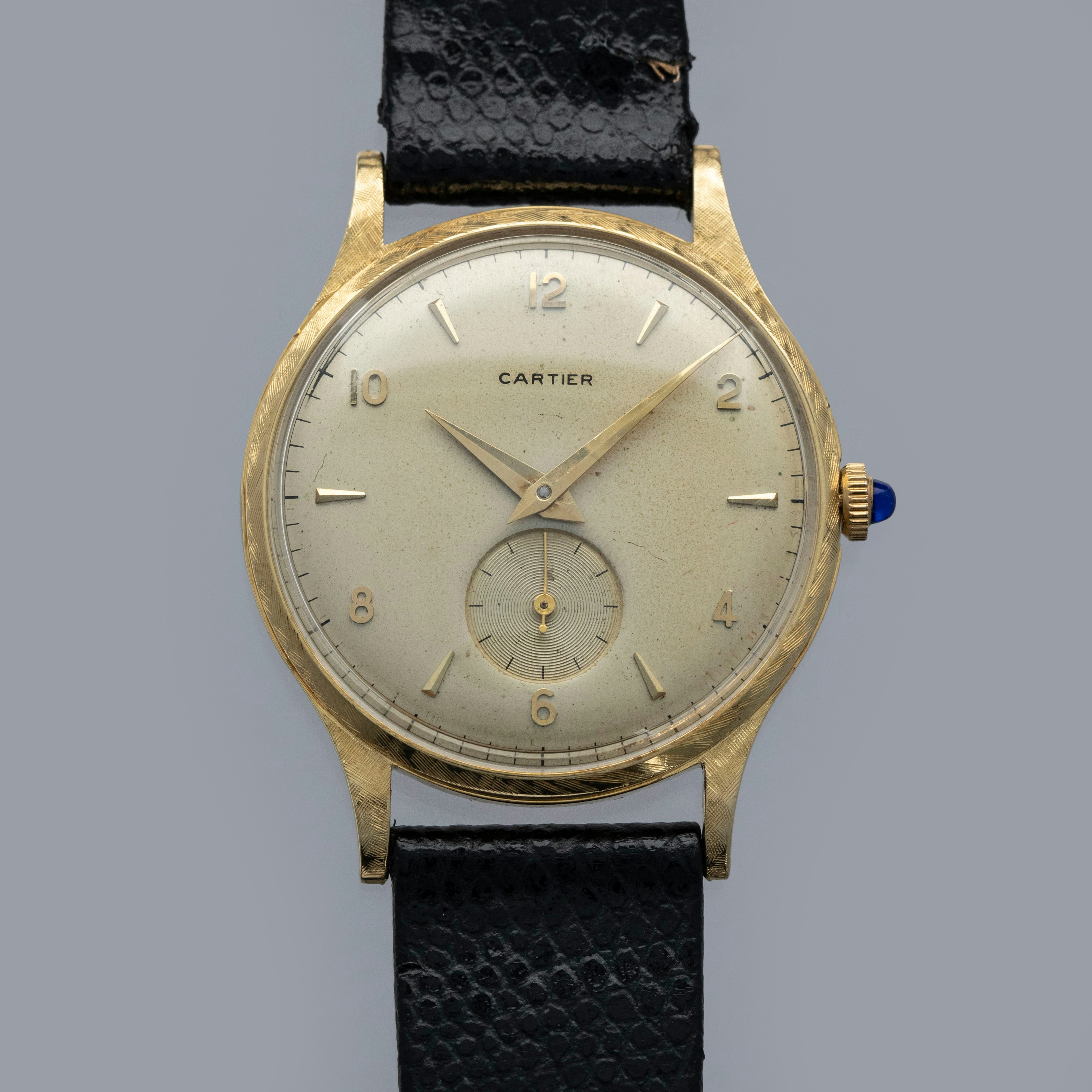 Thumbnail for Cartier Manual Wind EWC Movement and Case Florentine Finish 18k YG