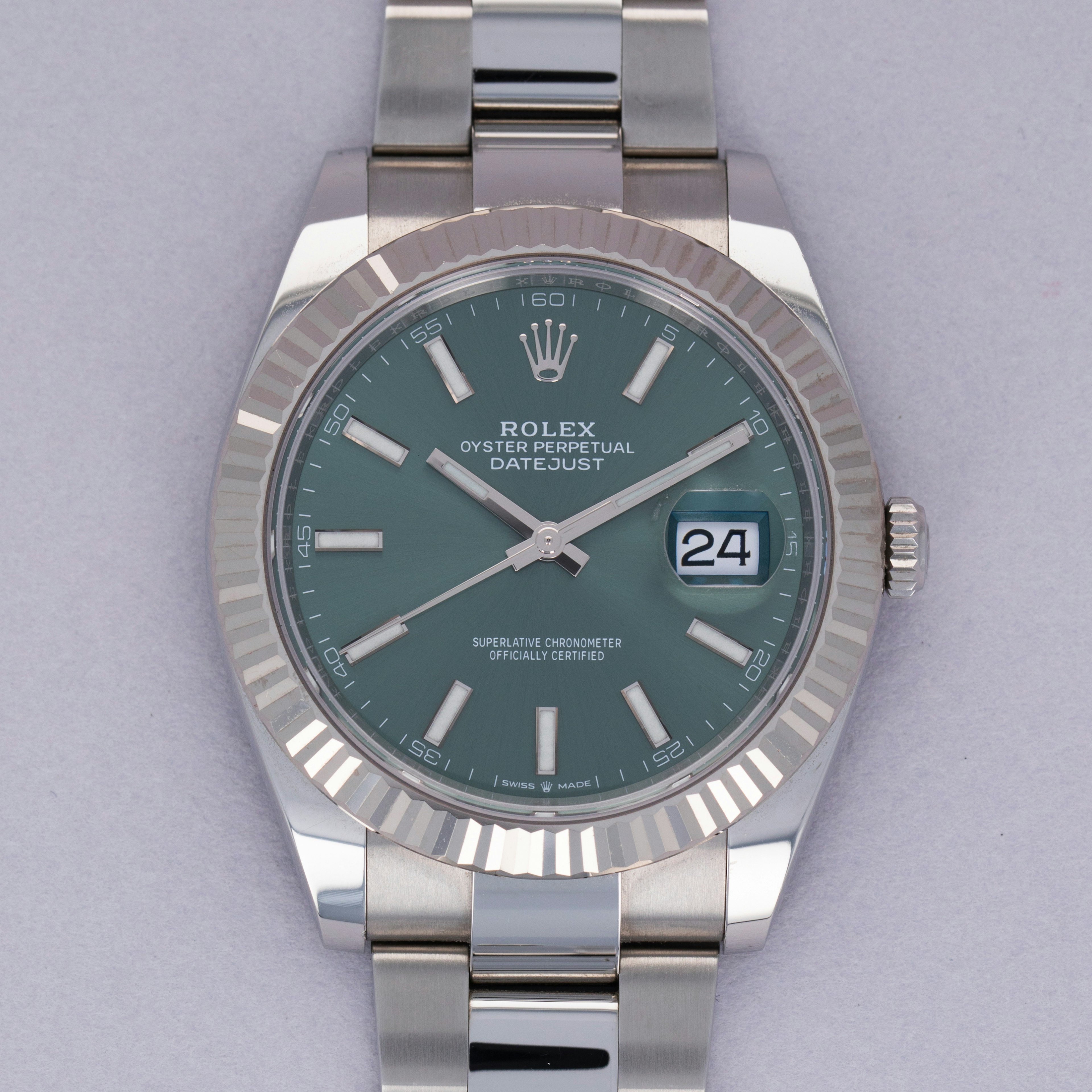 Thumbnail for ROLEX DATEJUST 41 126334 GREEN DIAL OYSTER BRACELET