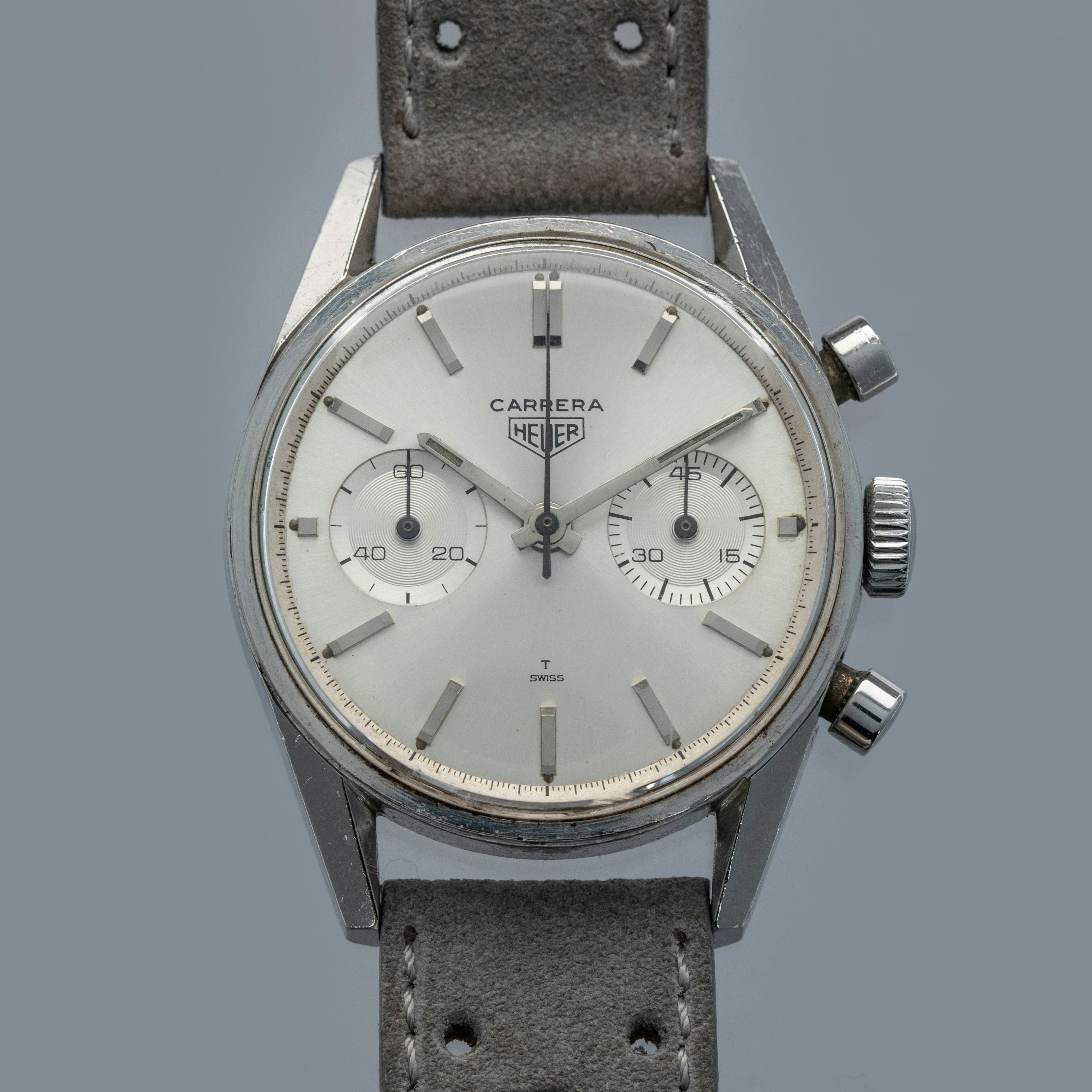 Thumbnail for Heuer Carrera 45 3647S Silver Dial