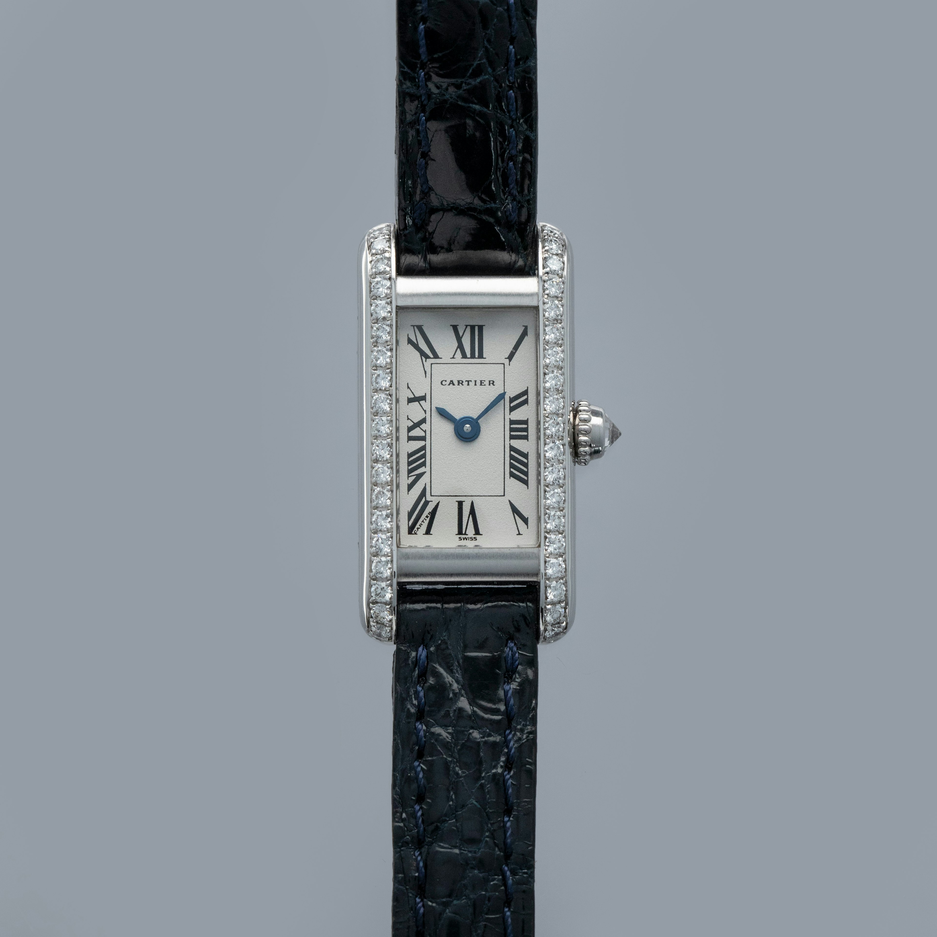 Thumbnail for Cartier Tank Louis Mini Quartz 1381 Diamond Case and Crown 18k WG 