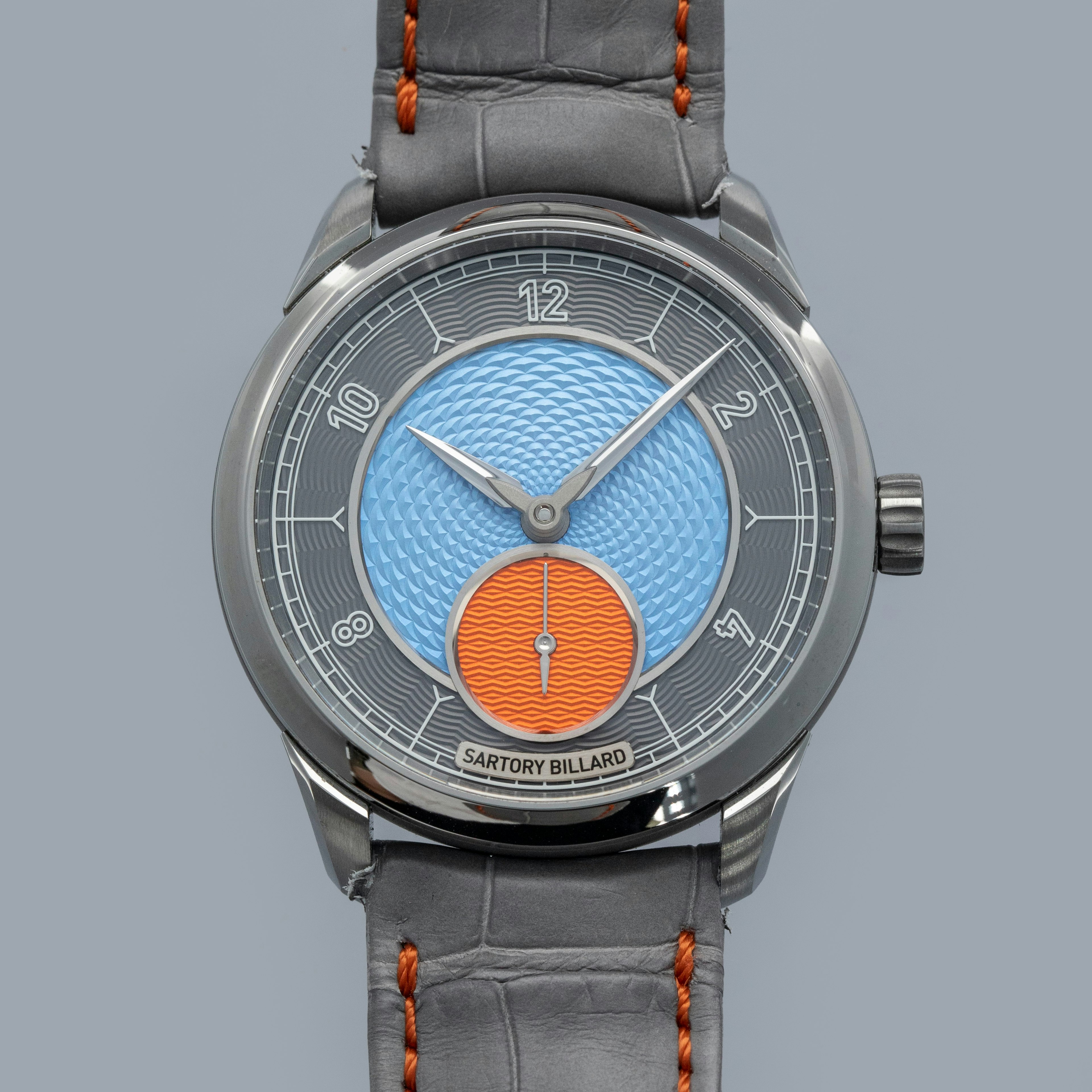 Thumbnail for Sartory Billard SB05 Grey Blue and Orange Guilloche Dial Titanium