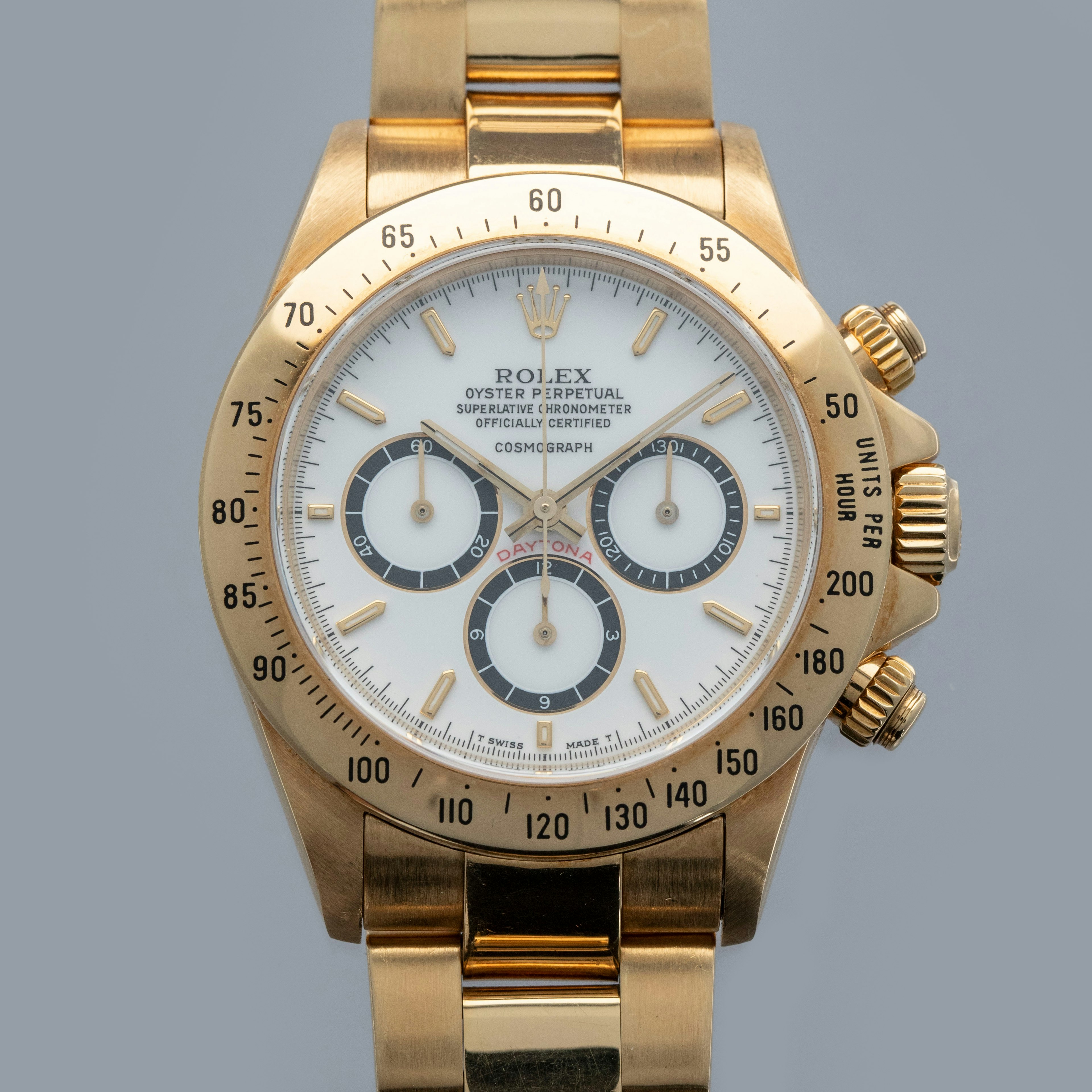 Thumbnail for Rolex Cosmograph Daytona 16528 Zenith Movement Floating Cosmograph Porcelain Dial 18k YG