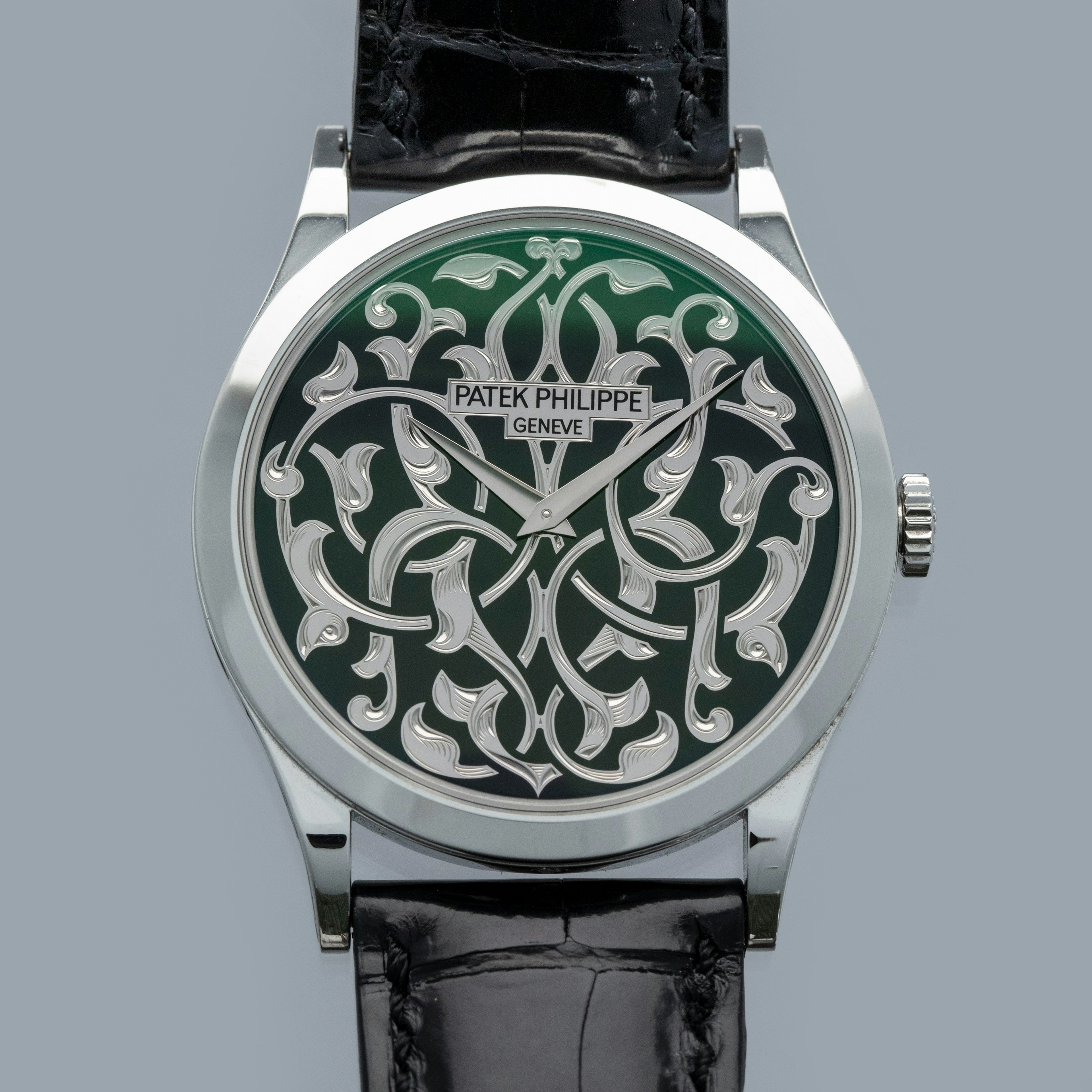 Thumbnail for Patek Philippe Calatrava 5088/100P-001 Rare Handcrafts Volutes and Arabesque Platinum