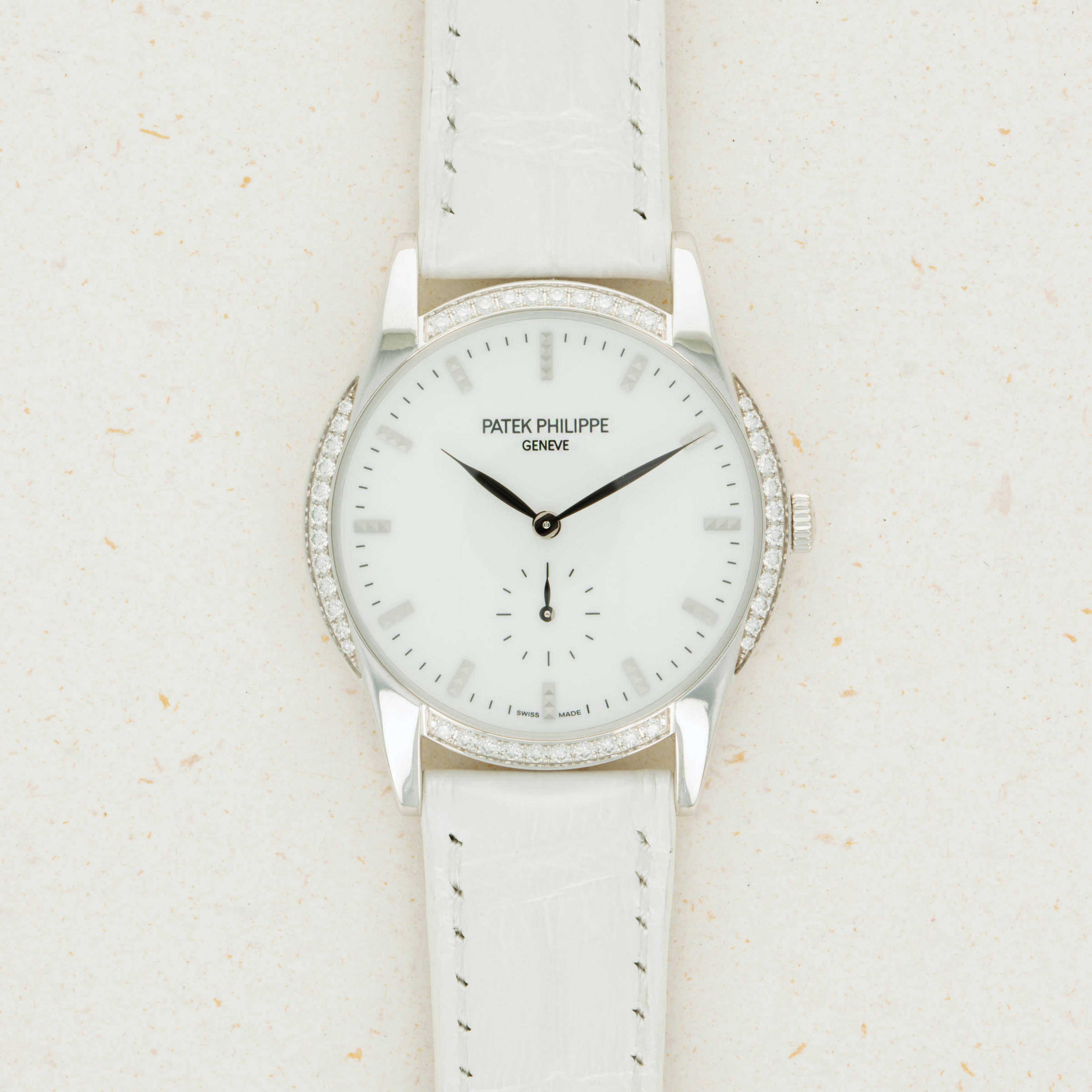 Thumbnail for Patek Philippe Ladies Calatrava 7122/200G-001 Diamond Bezel 18k WG