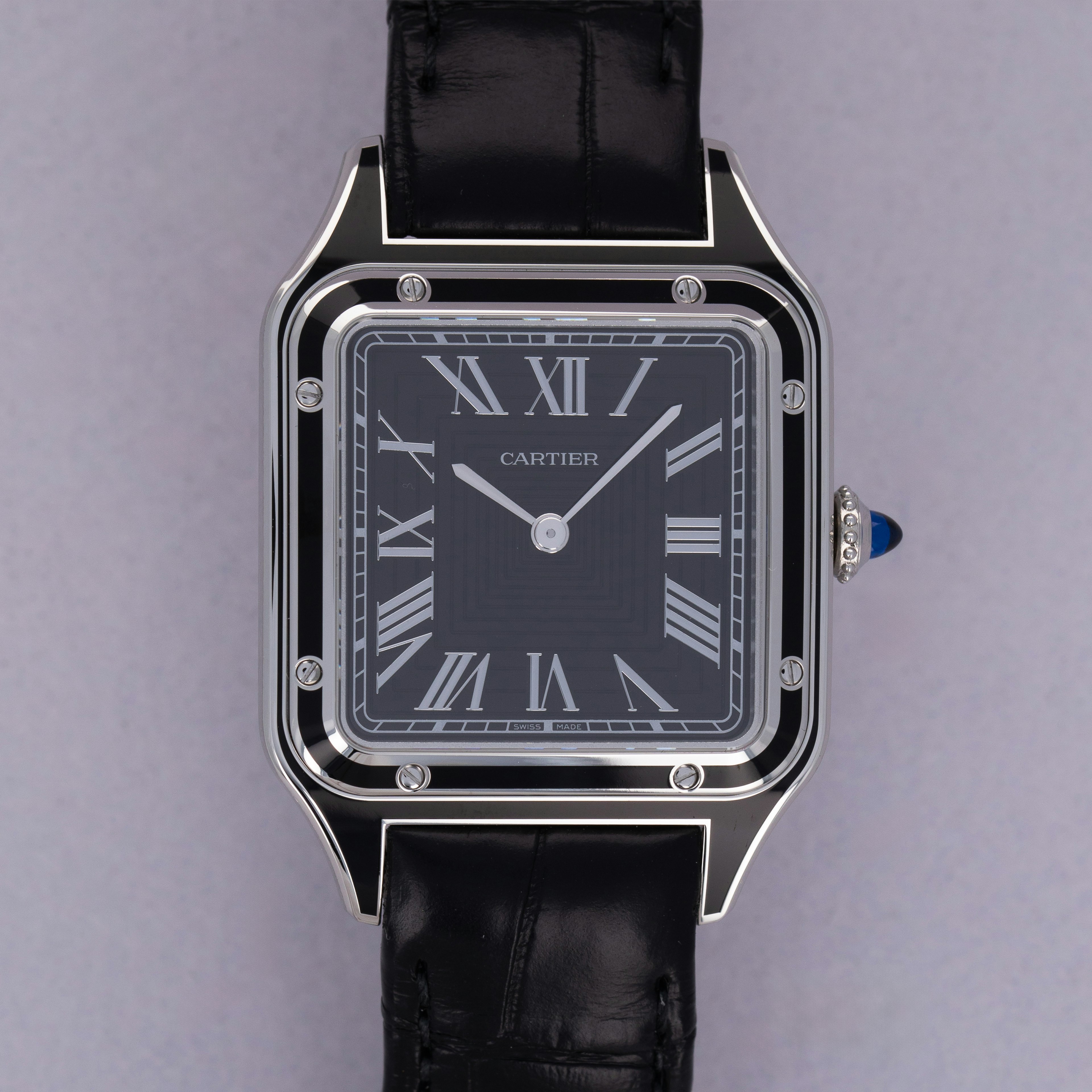 Thumbnail for Cartier Santos Dumont Black Lacquered Steel Case WSSA0046