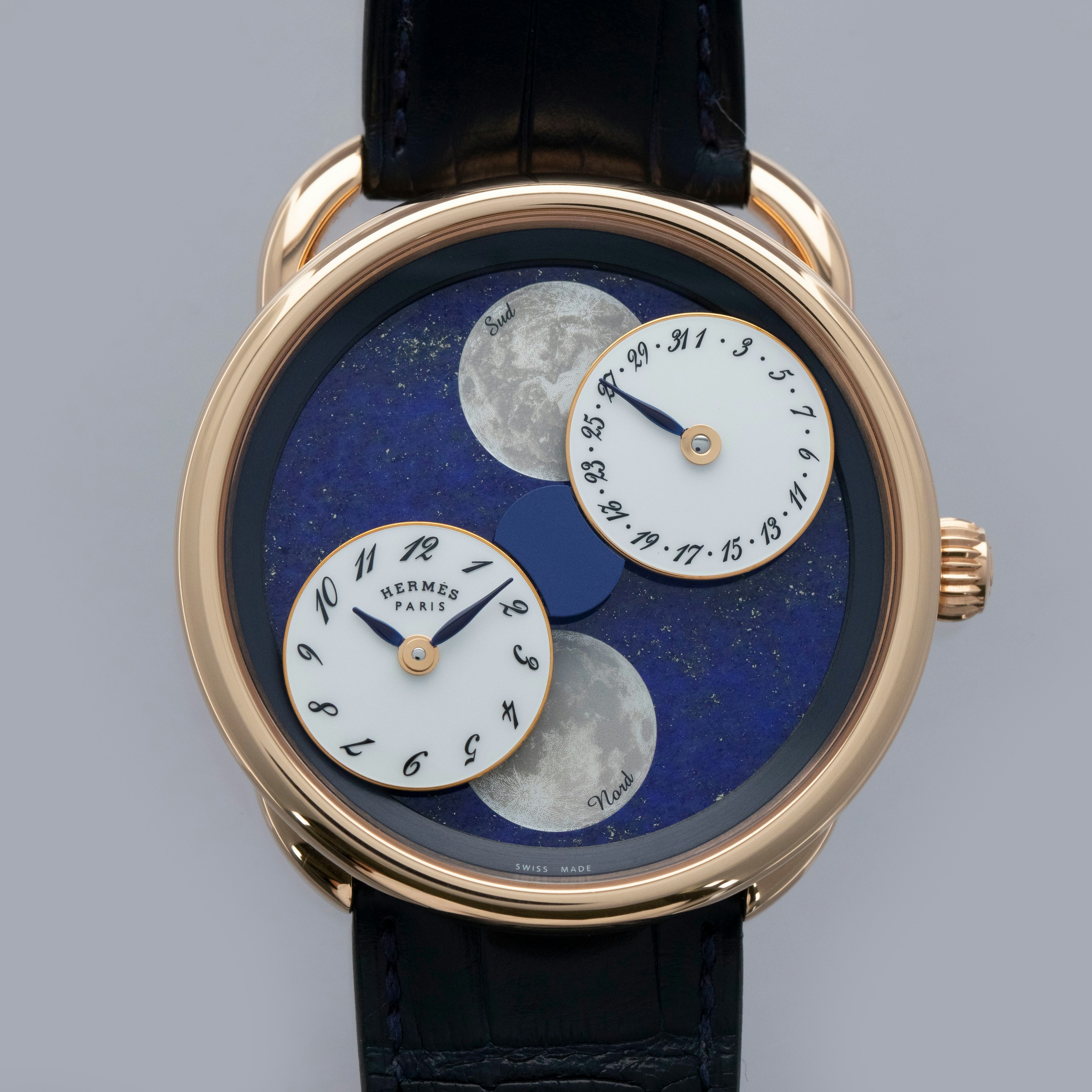 Thumbnail for Hermes Arceau L'Heure de la Lune Lapis Lazuli Dial 18k RG