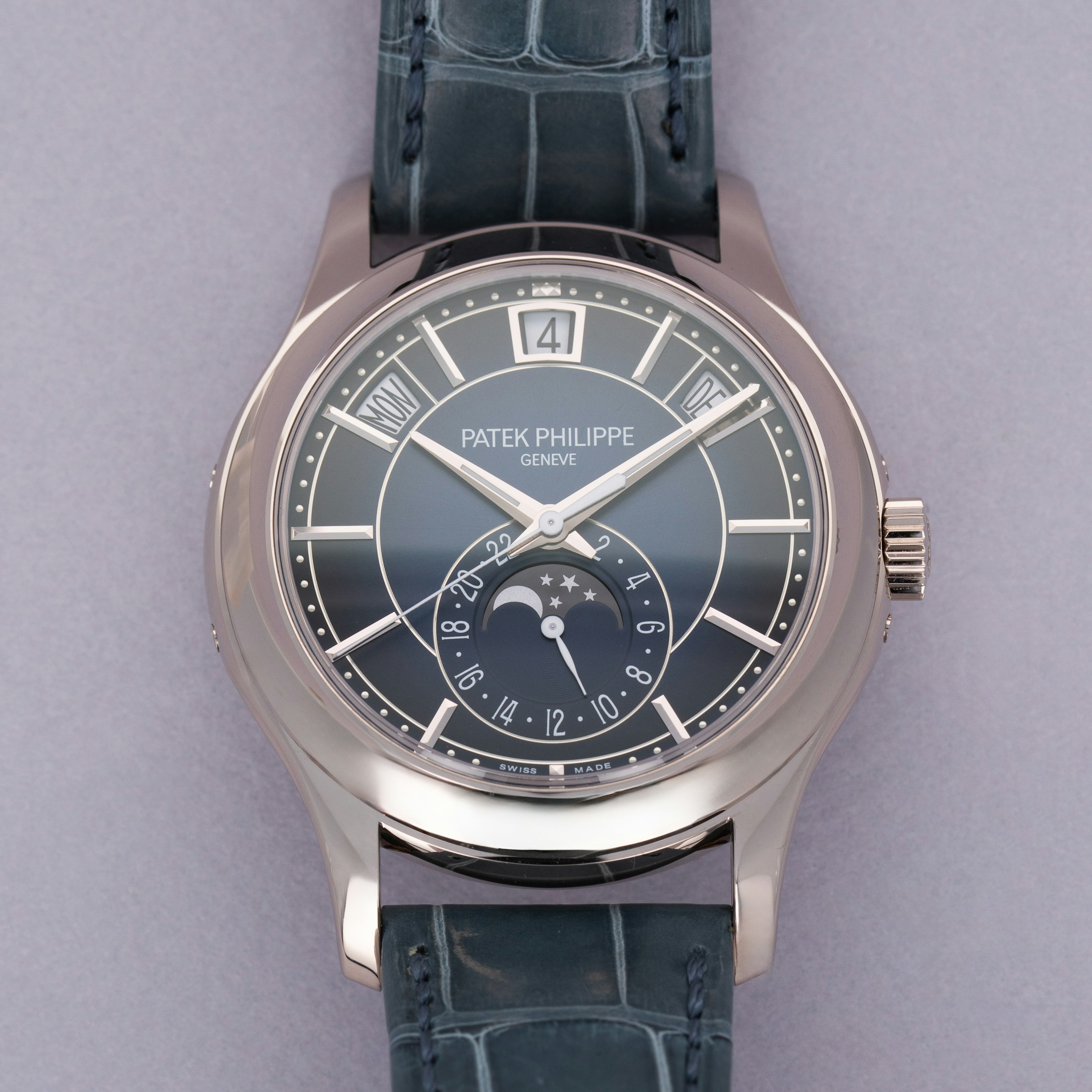 Thumbnail for PATEK PHILIPPE ANNUAL CALENDAR MOONPHASE 5205G-013 BLUE DEGRADE DIAL 18K WG