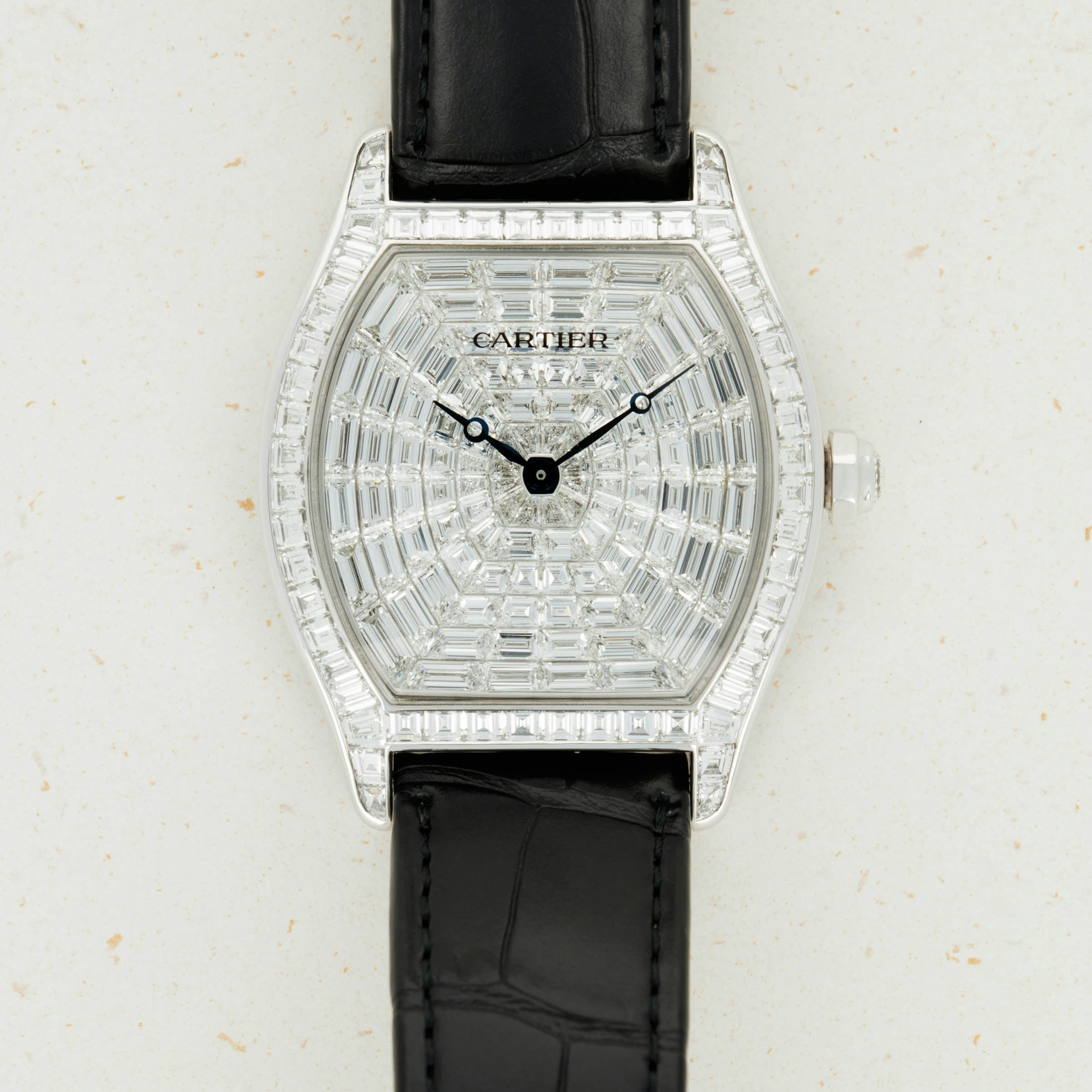 Thumbnail for Cartier Tortue XL 18k WG Full Baguette Diamond