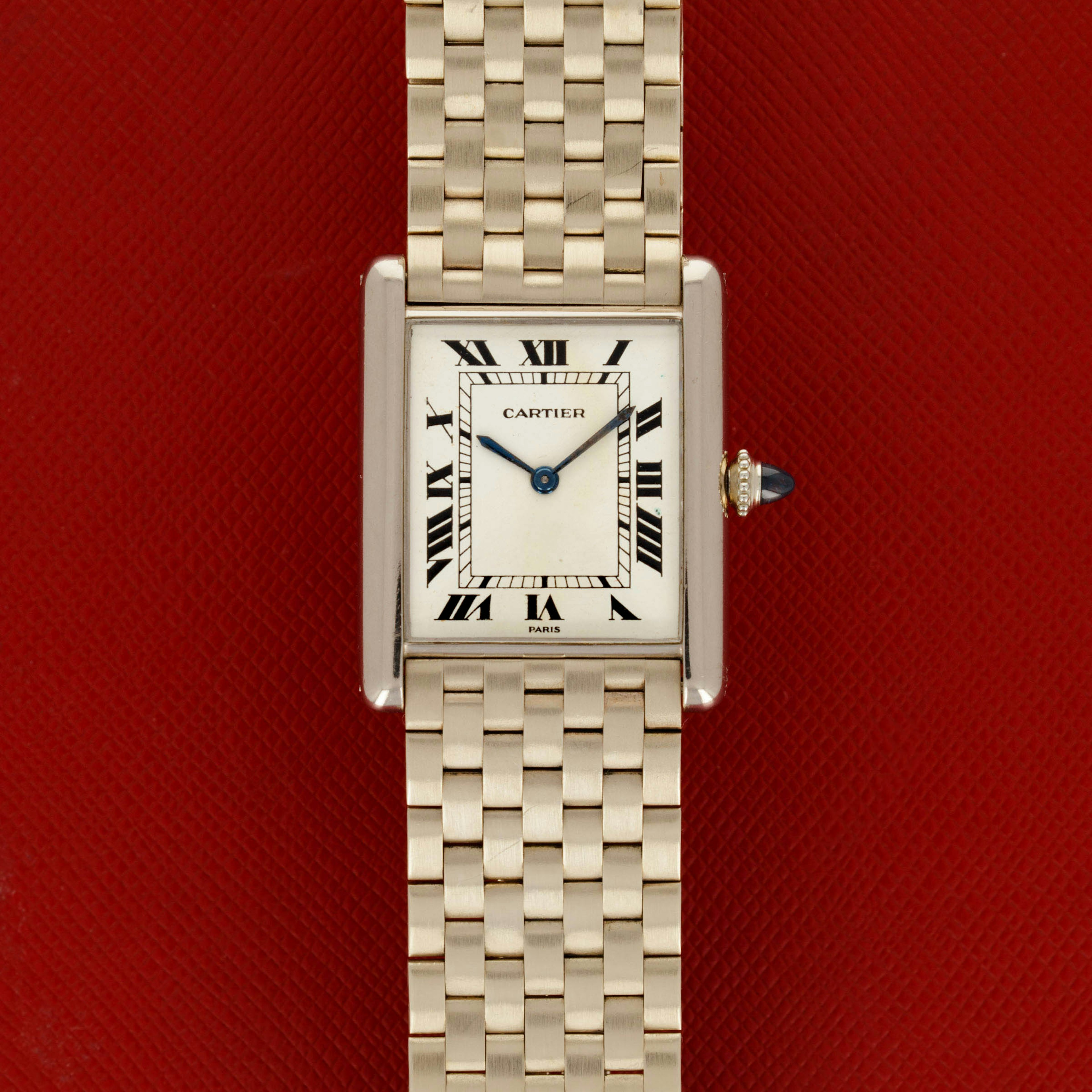 Cartier White Gold Tank Louis Extra Plate on Bracelet 1970s, Auctions