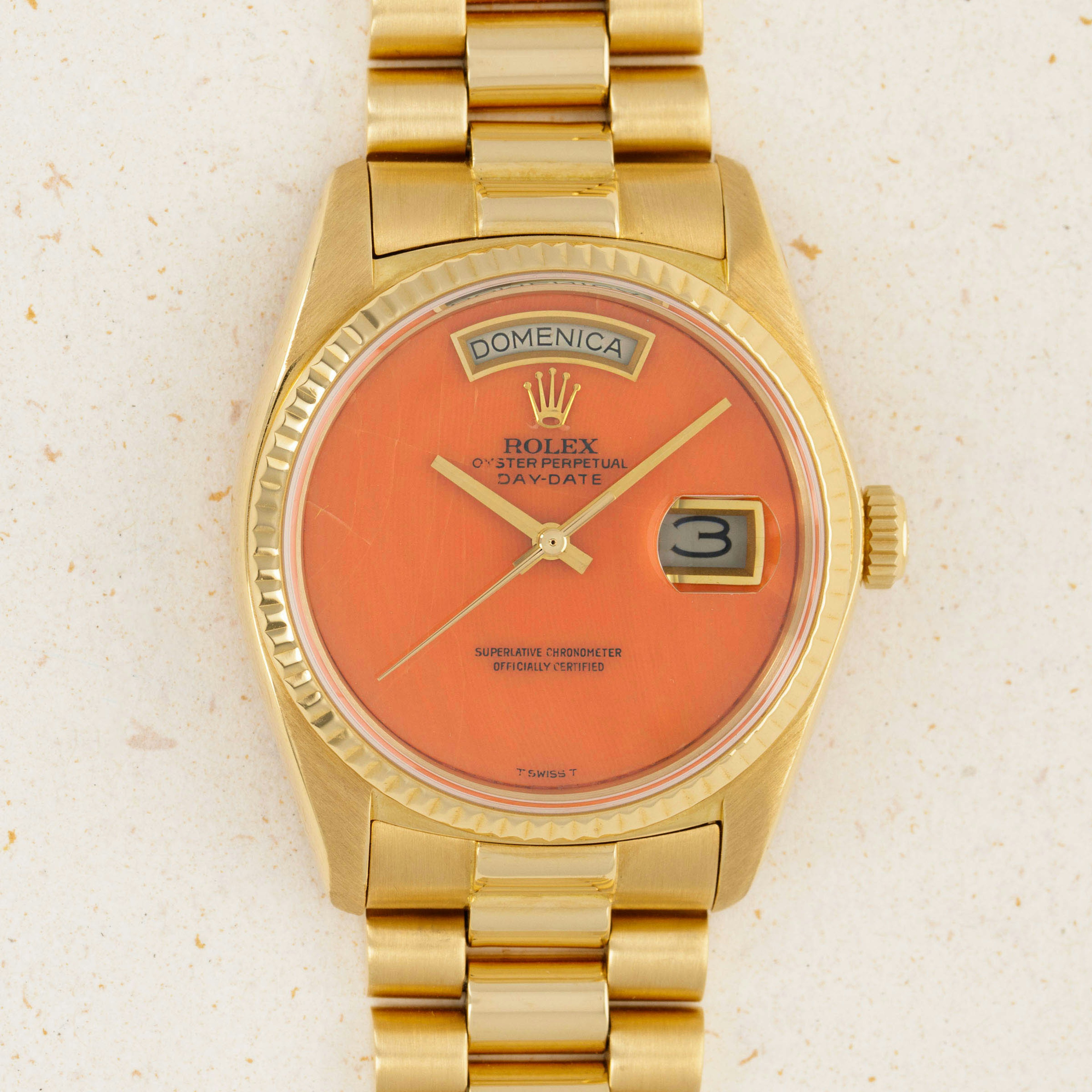 Thumbnail for Rolex Day-Date 18038 Coral Dial 18k YG