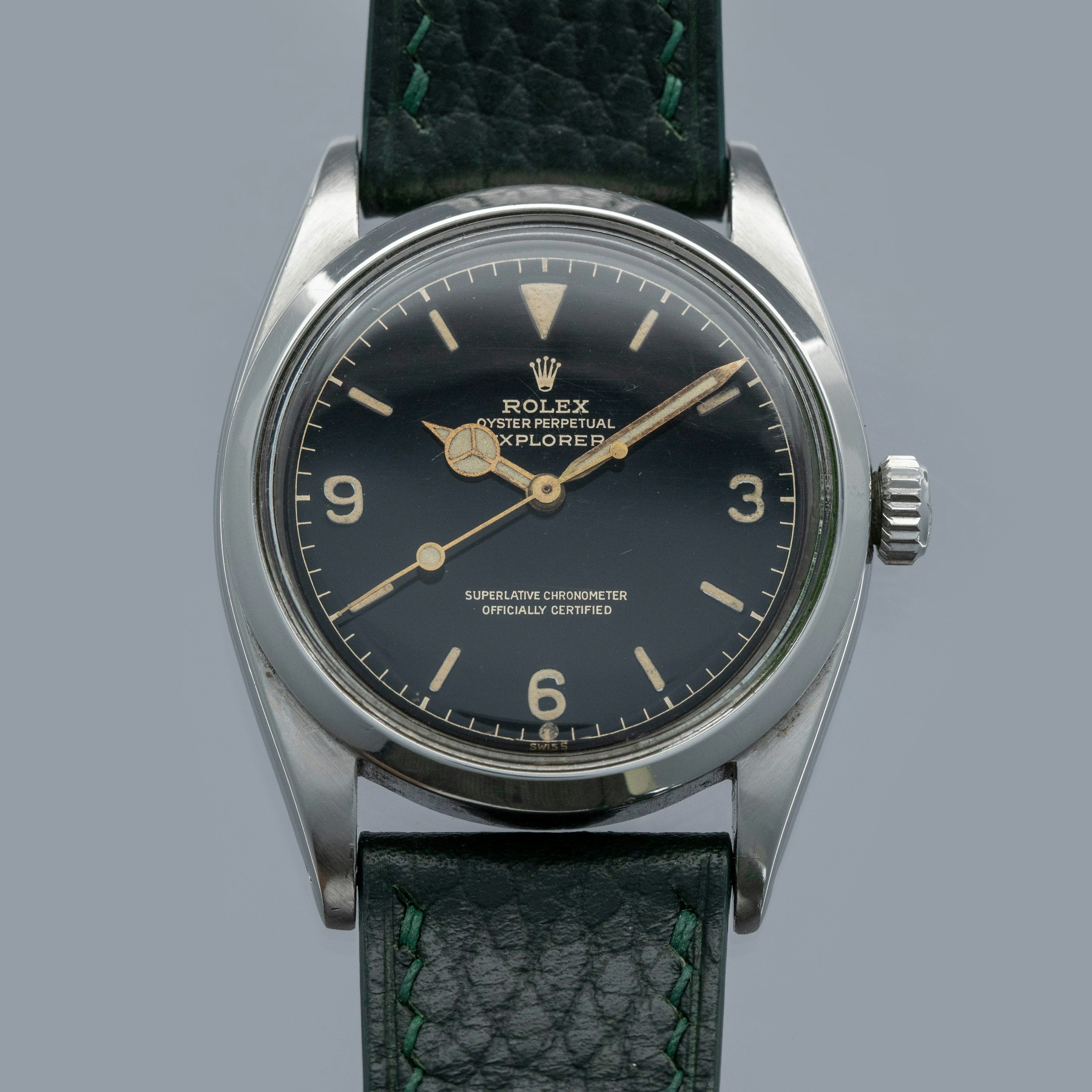 Thumbnail for Rolex Explorer I 6610 Gilt Chapter Ring Exclamation Dial 