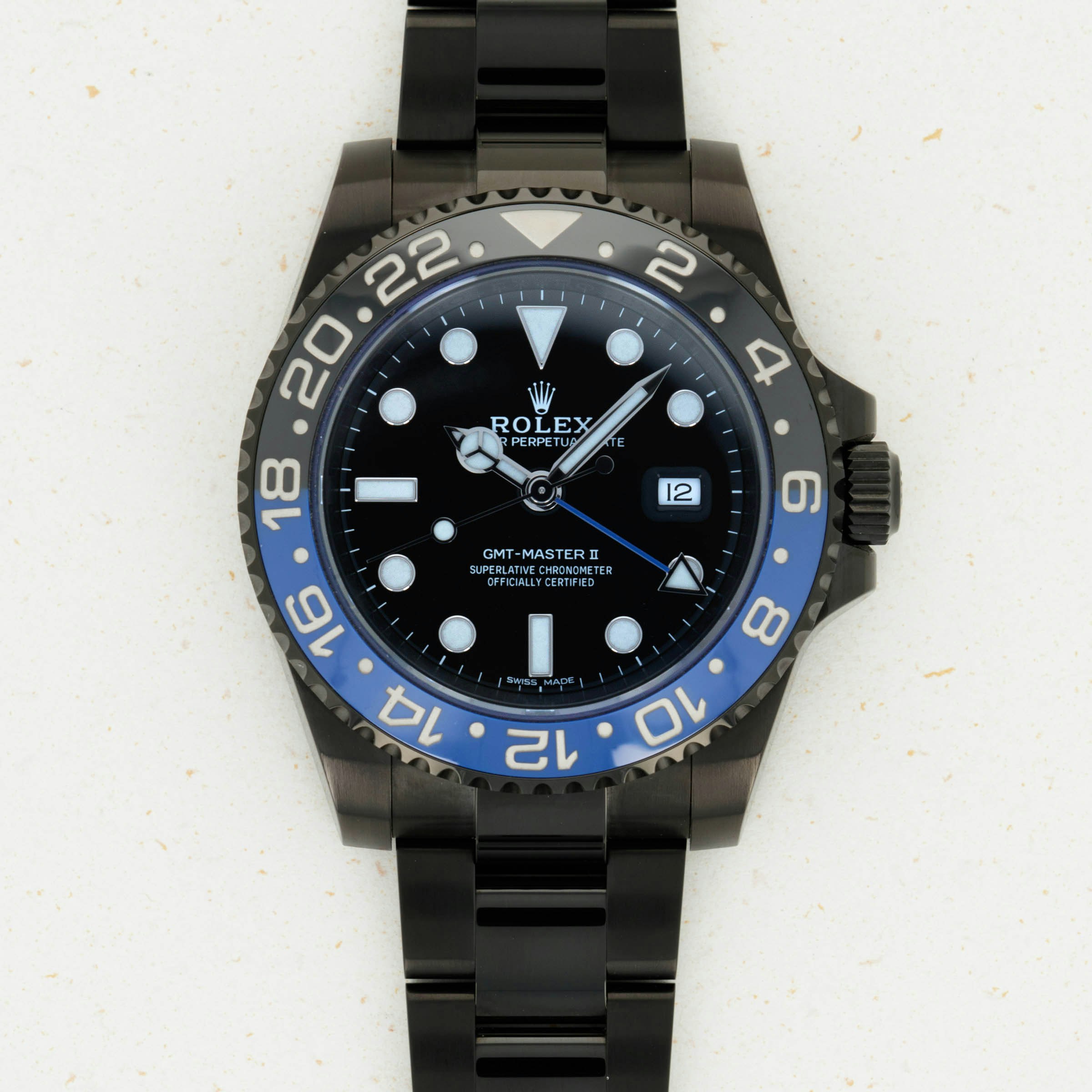 Thumbnail for Titan Black Customized Rolex GMT Master II 116710BLNR