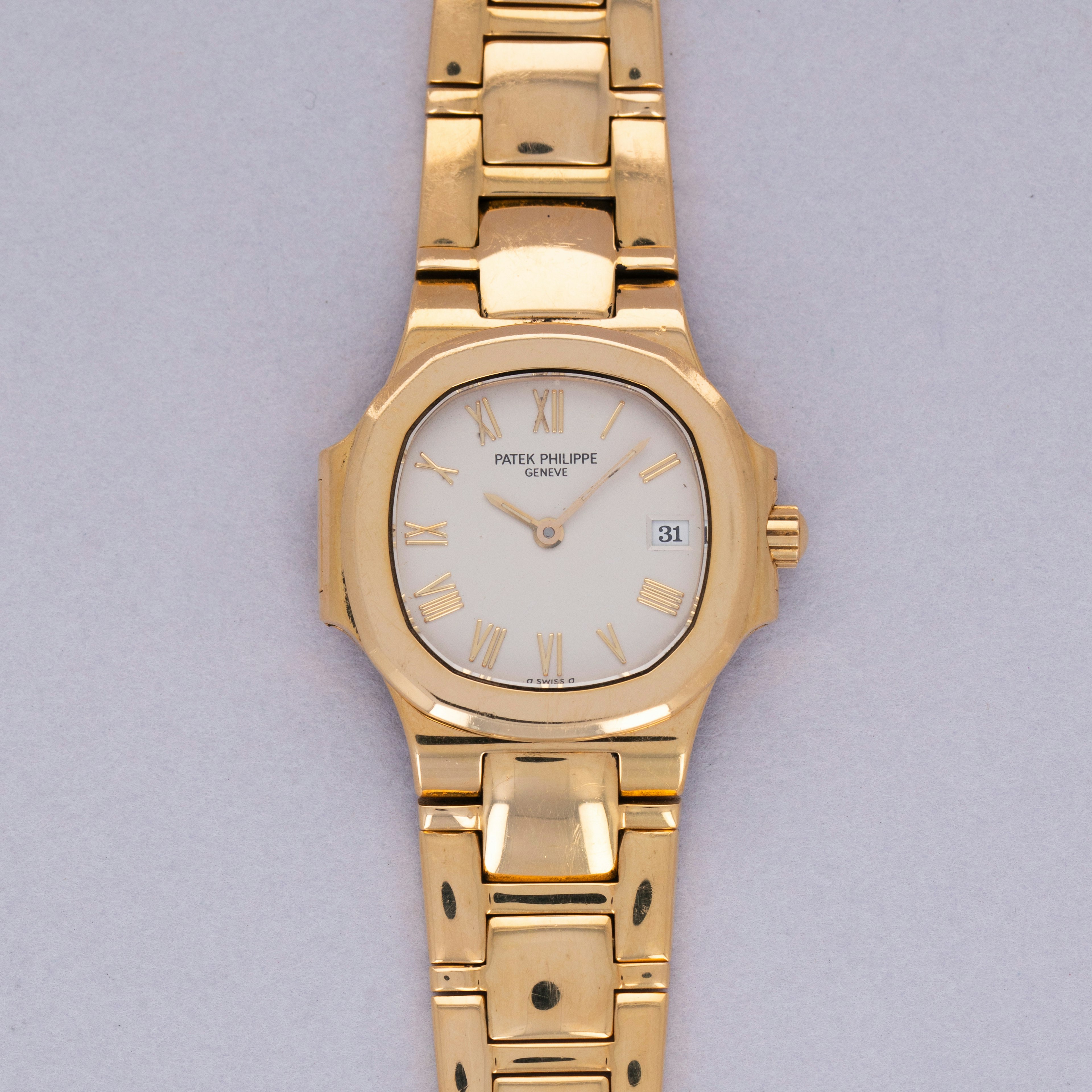 Thumbnail for Patek Philippe Ladies Nautilus 4700J Roman Dial 18k YG