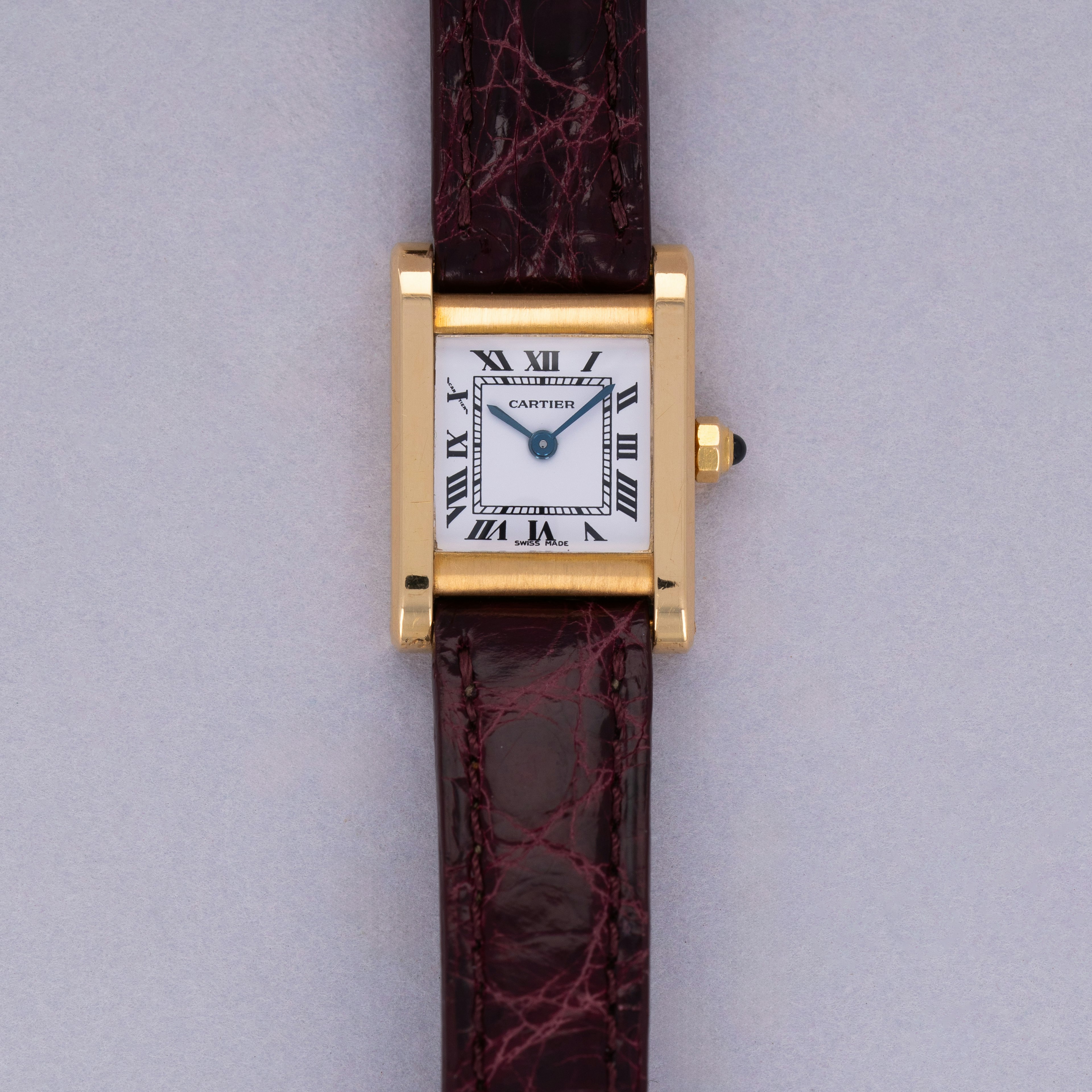 Cartier Tank Normale 66014 Ladies Quartz 18k YG Auctions Loupe This