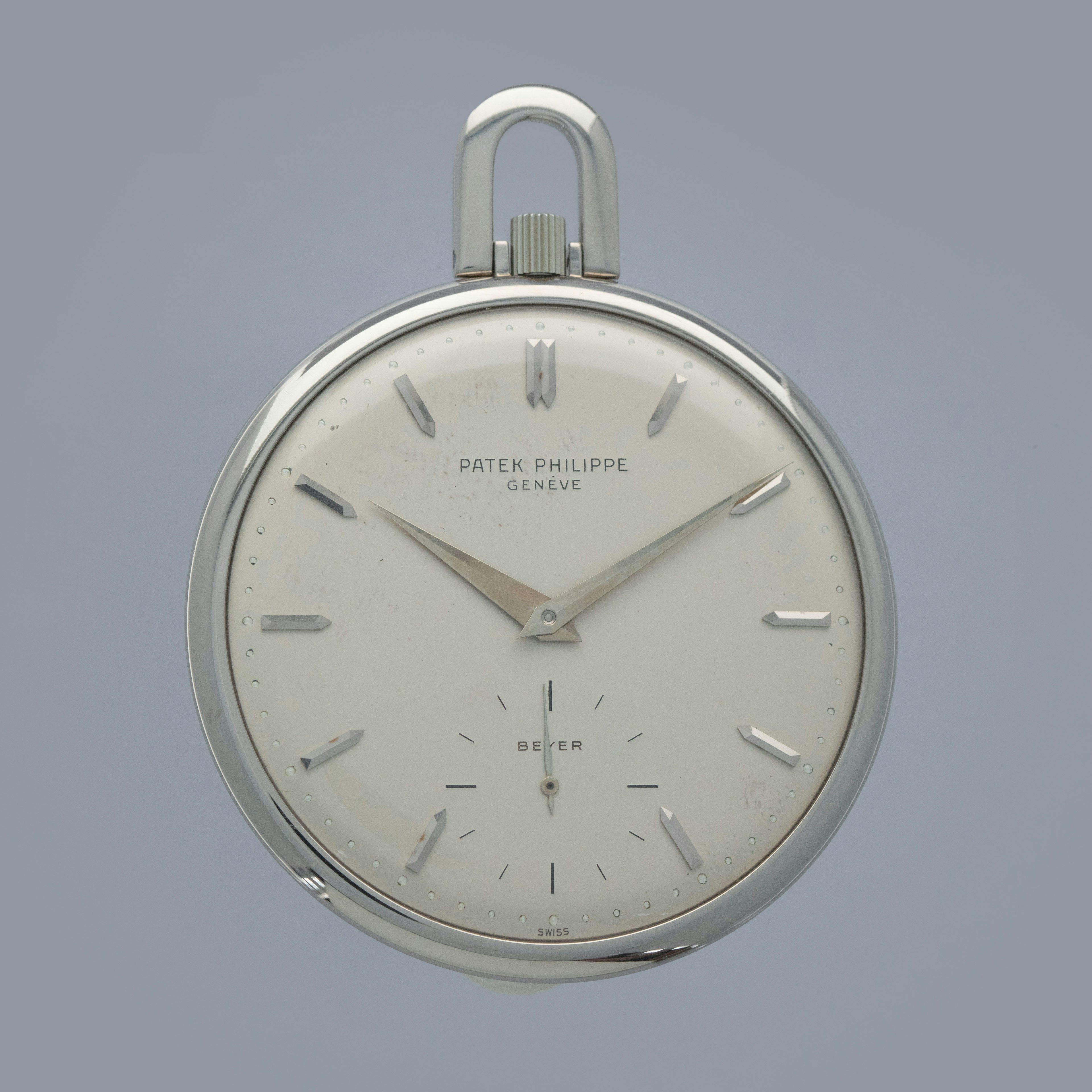 Thumbnail for Patek Philippe Pocket Watch 715 18k WG Retailed by Beyer with Extract of the Archives