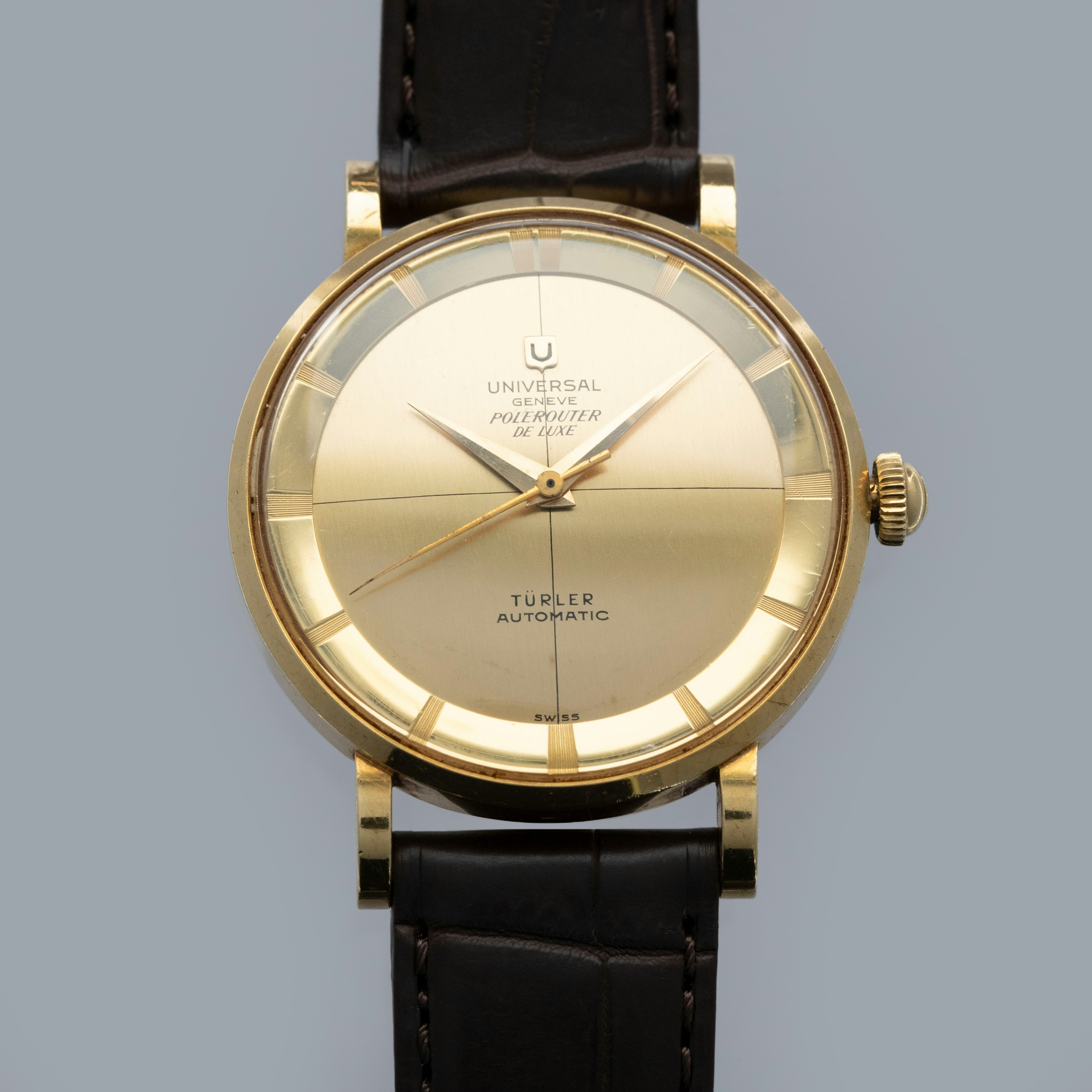 Thumbnail for Universal Geneve Polerouter DeLuxe 10234 18k YG Retailed by Turler