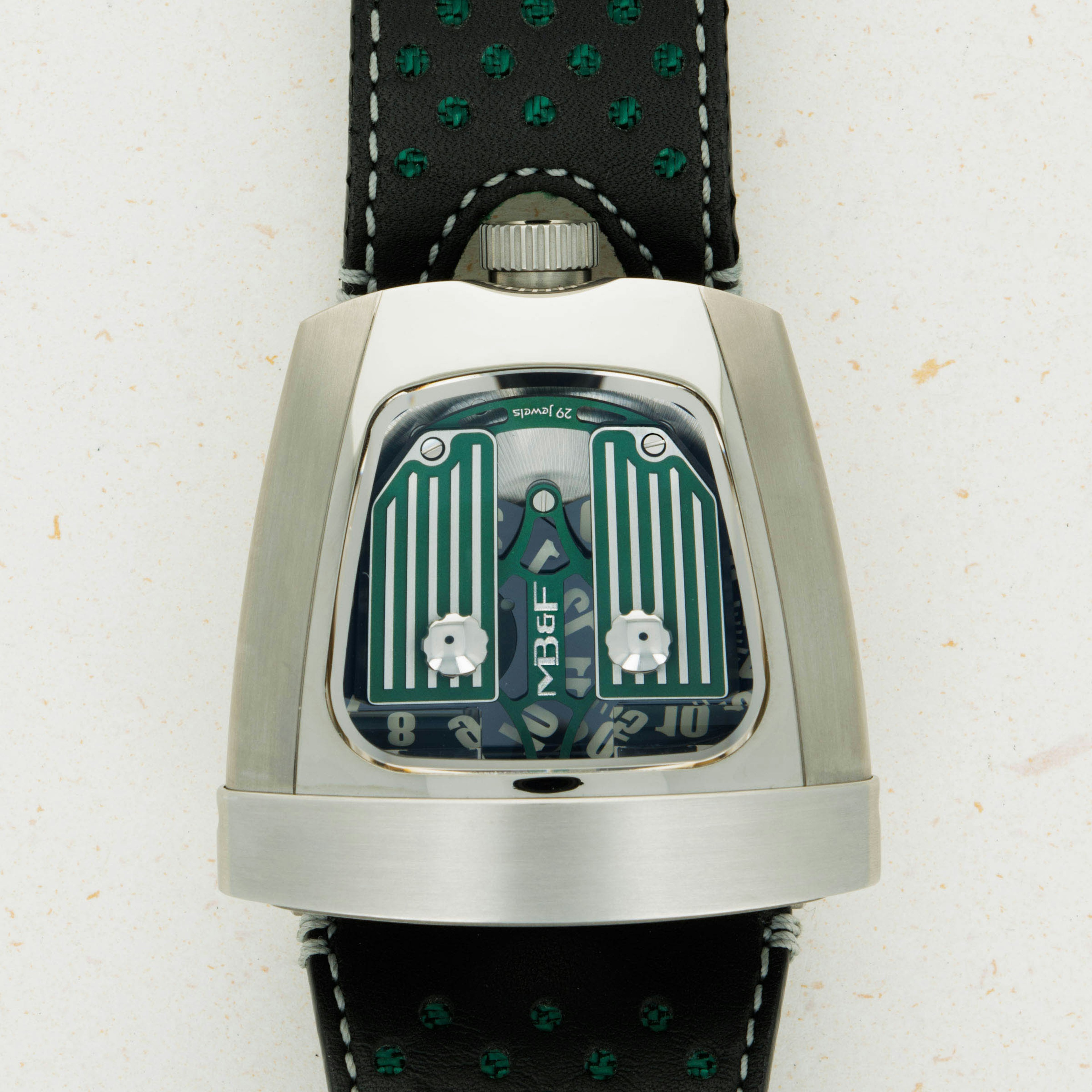 Thumbnail for MB&F Horological Machine HMX 10th Anniversary Titanium and Stainless Steel Green Dial 56.STGL.B