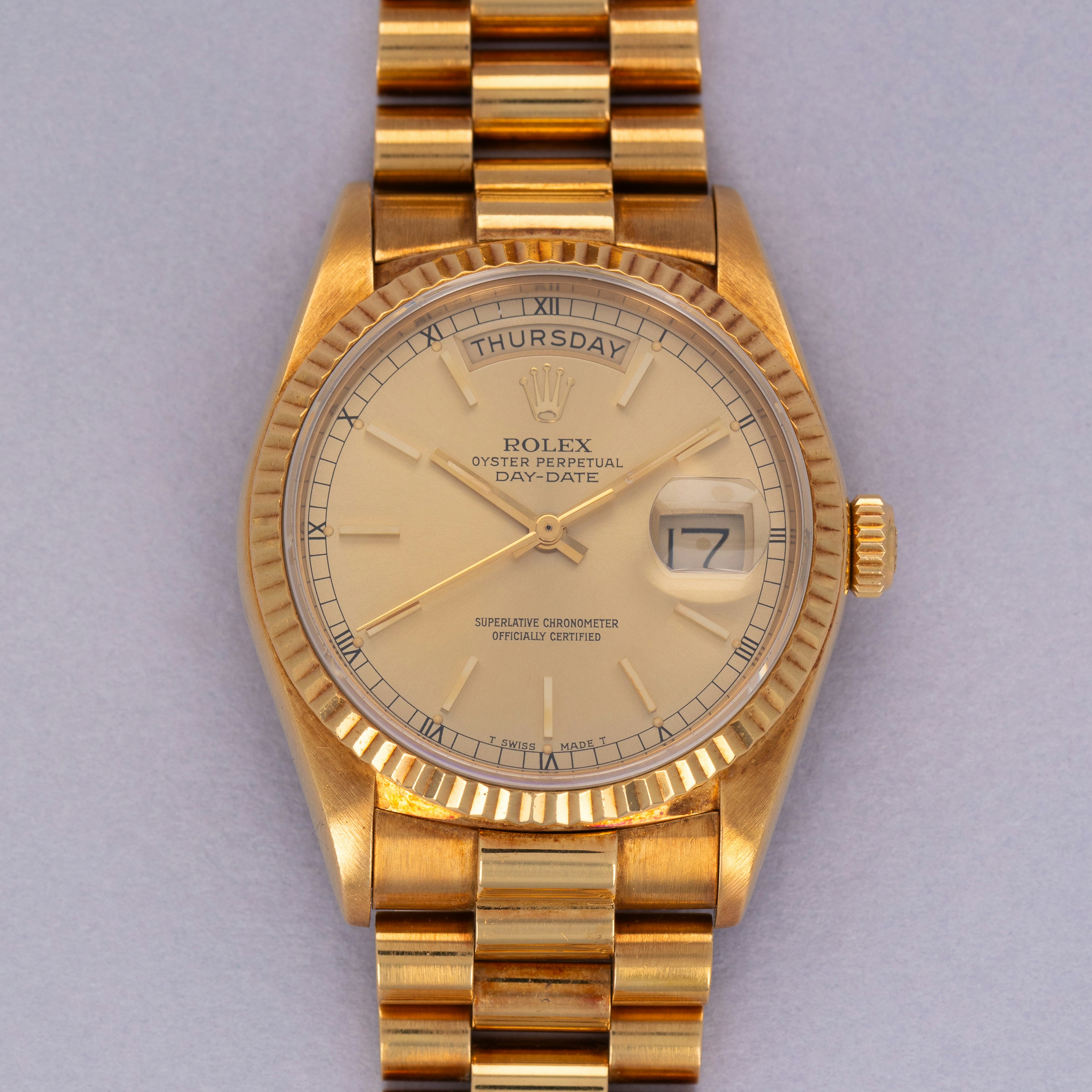 Thumbnail for Rolex Day-Date 18038 Champagne Dial 18k YG