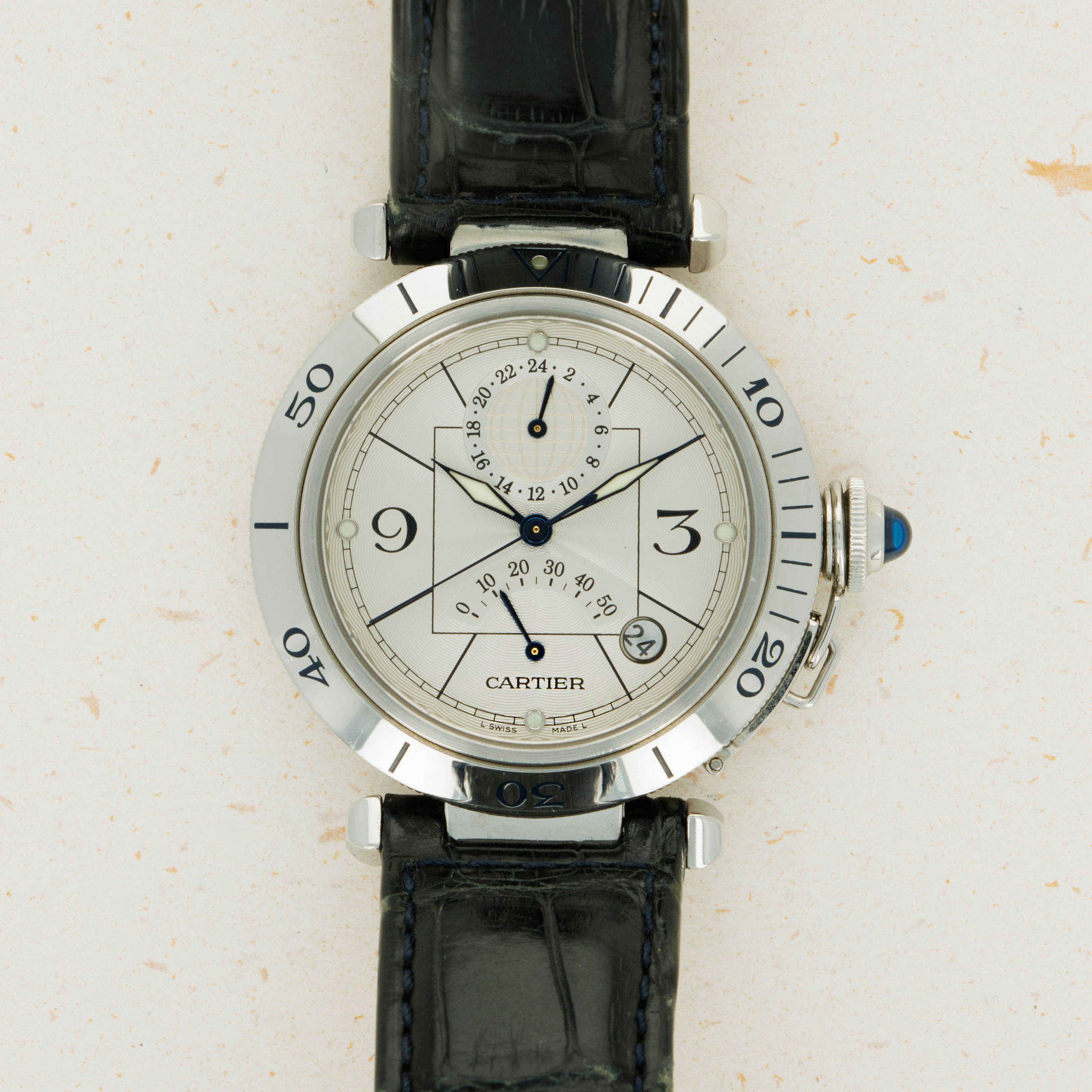 Cartier Pasha Pasha Dual Time Power Reserve GMT 2388 Auctions Loupe This