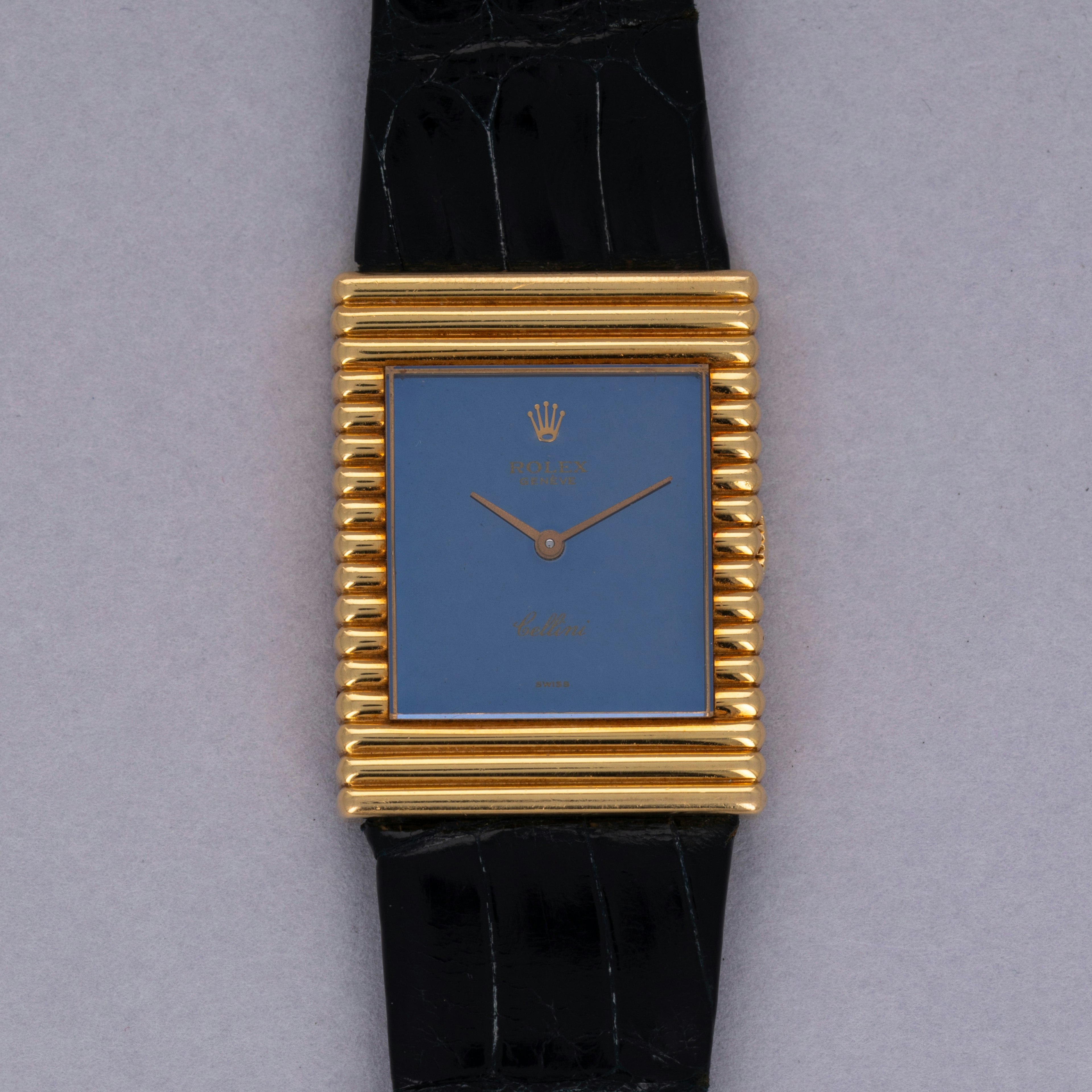 Thumbnail for Rolex Cellini 4012 Blue Dial Ribbed Case 18k YG