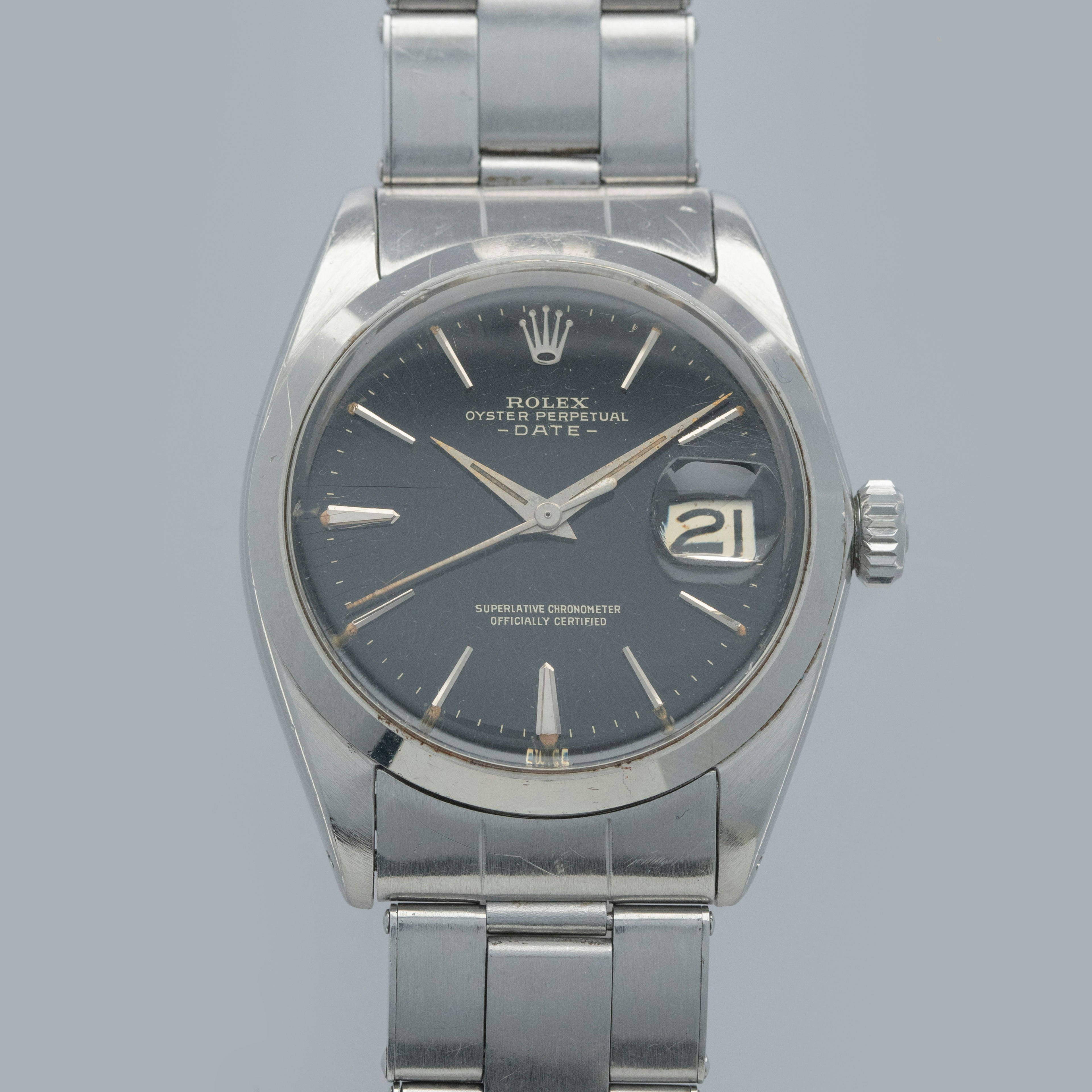 Thumbnail for Rolex Oyster Perpetual Date 1500 Black Gilt Dial 