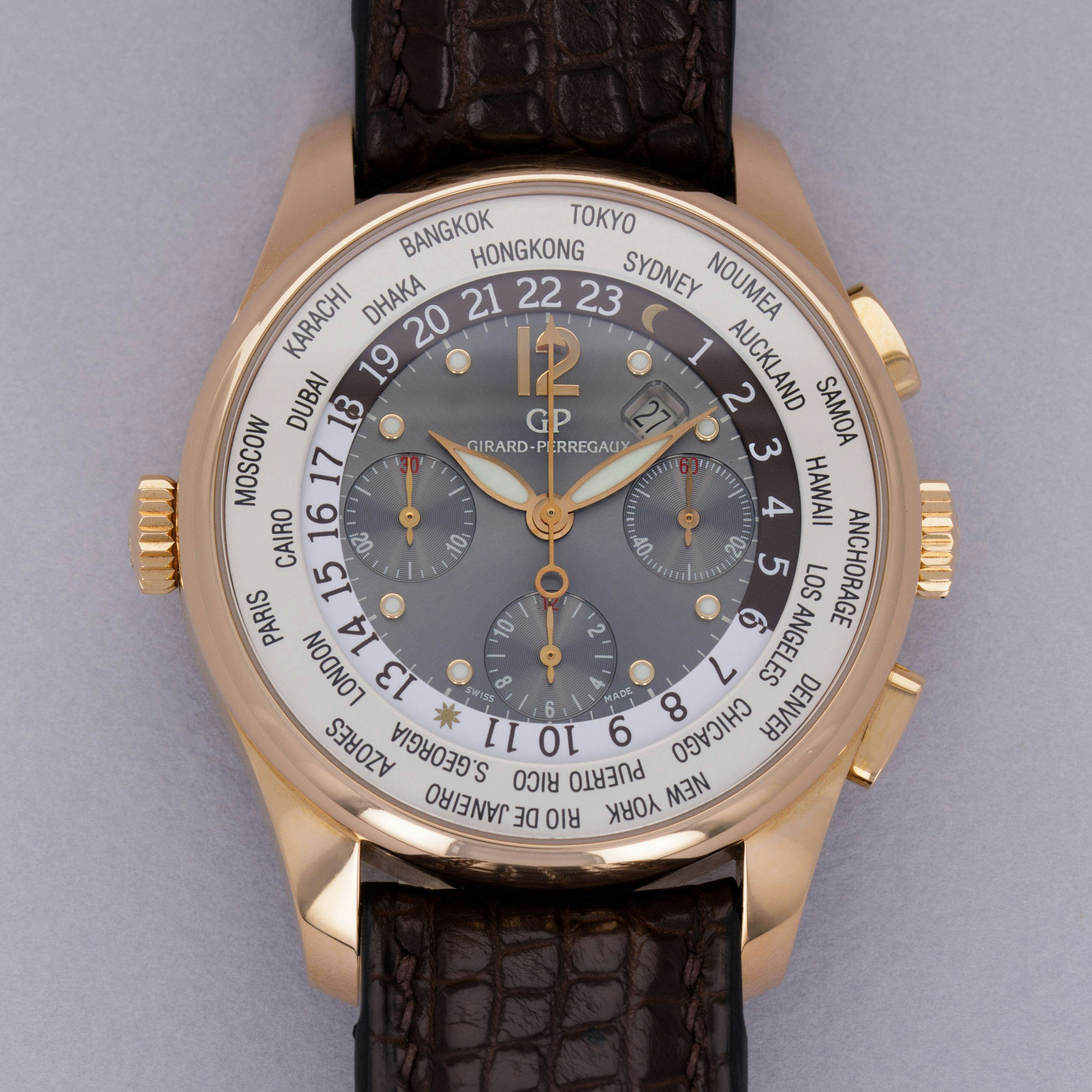 Thumbnail for Girard Perregaux World Timer Chronograph WW.TC 49805-52-251-BACA 18k RG