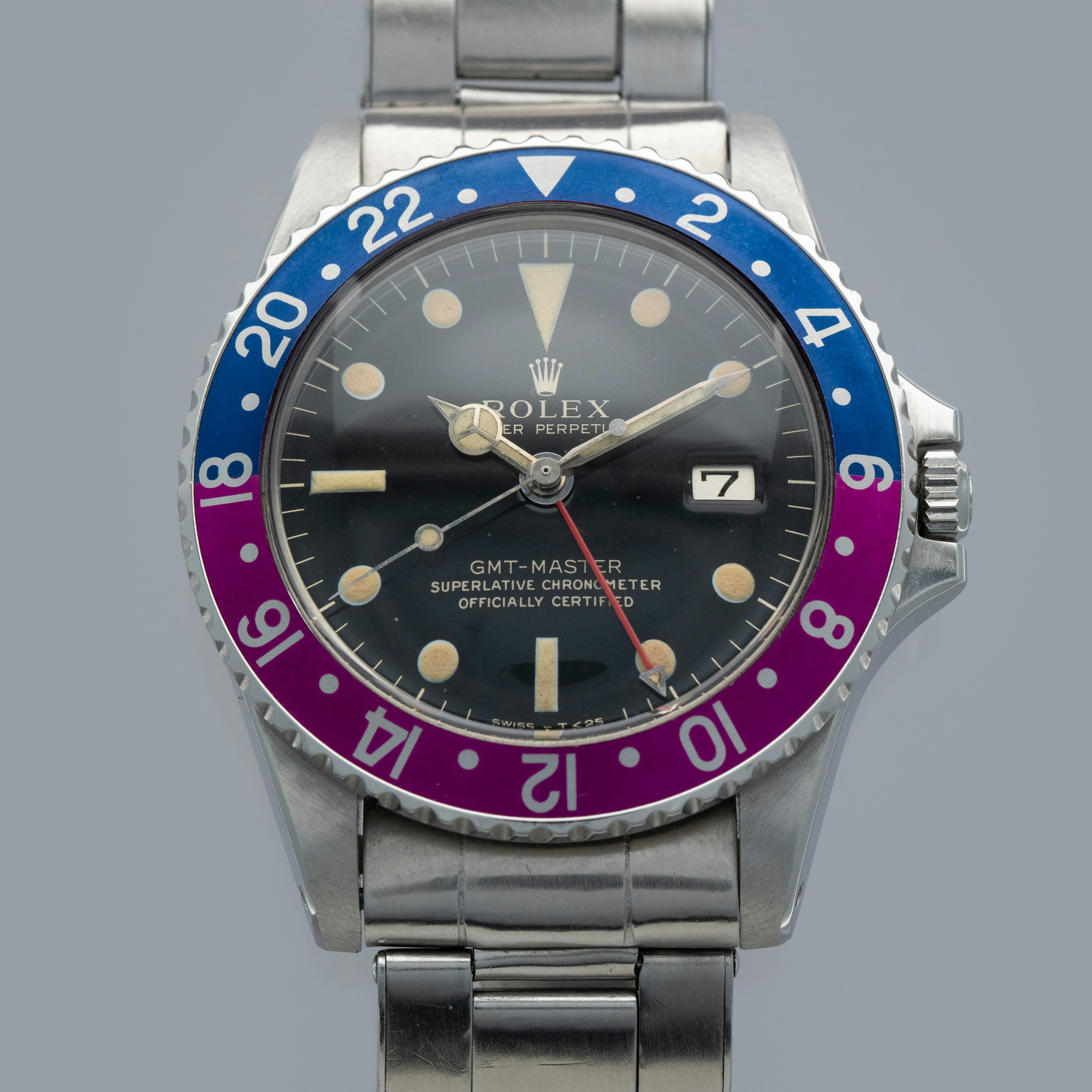 Thumbnail for  Rolex GMT-Master 1675 Gilt Dial Box and Papers Fuchsia Bezel