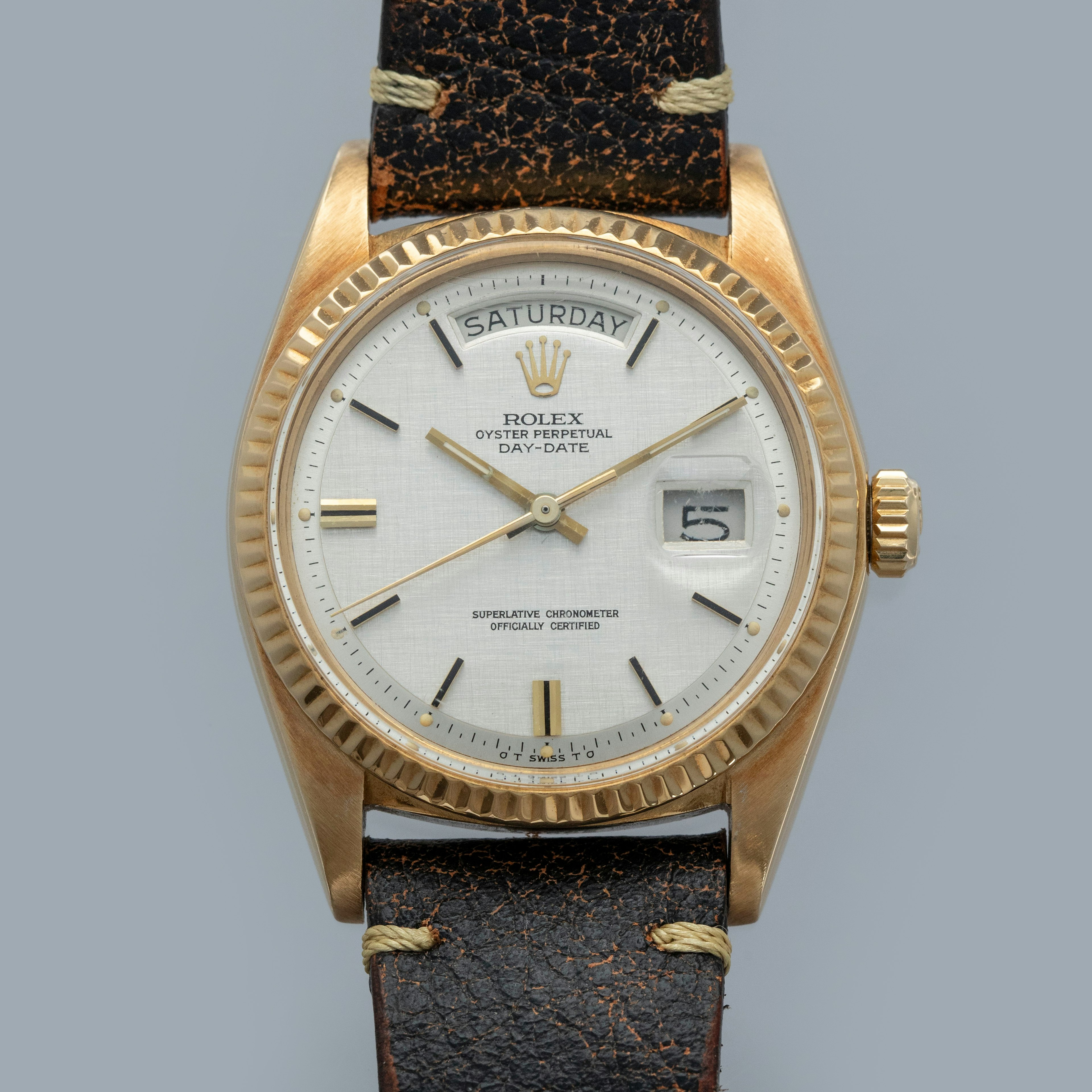 Thumbnail for Rolex Day-Date 1803 Silver Linen Dial 18k YG