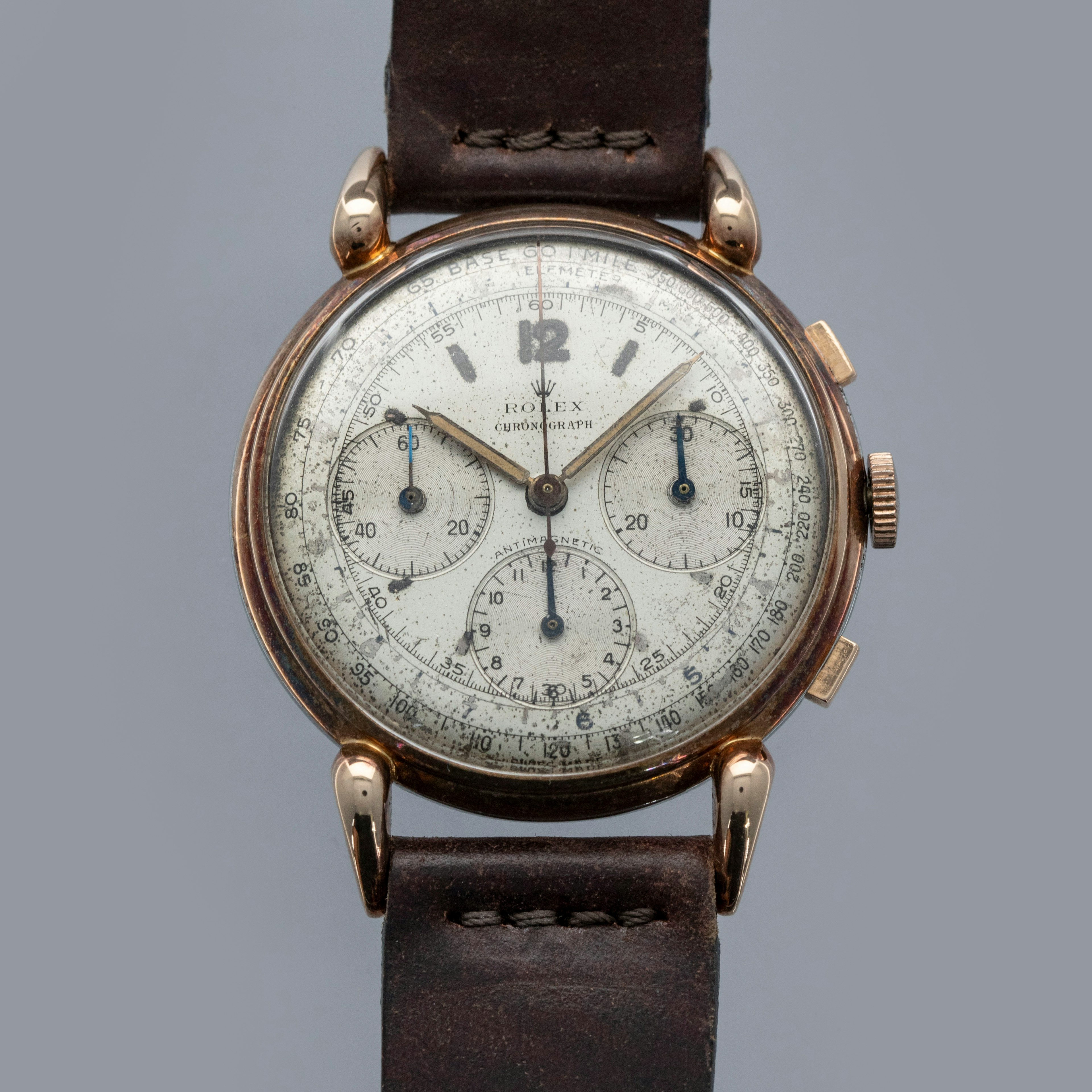 Thumbnail for Rolex Antimagnetic Chronograph 4313 Radium Dial Rose Gold and Steel Two-Tone